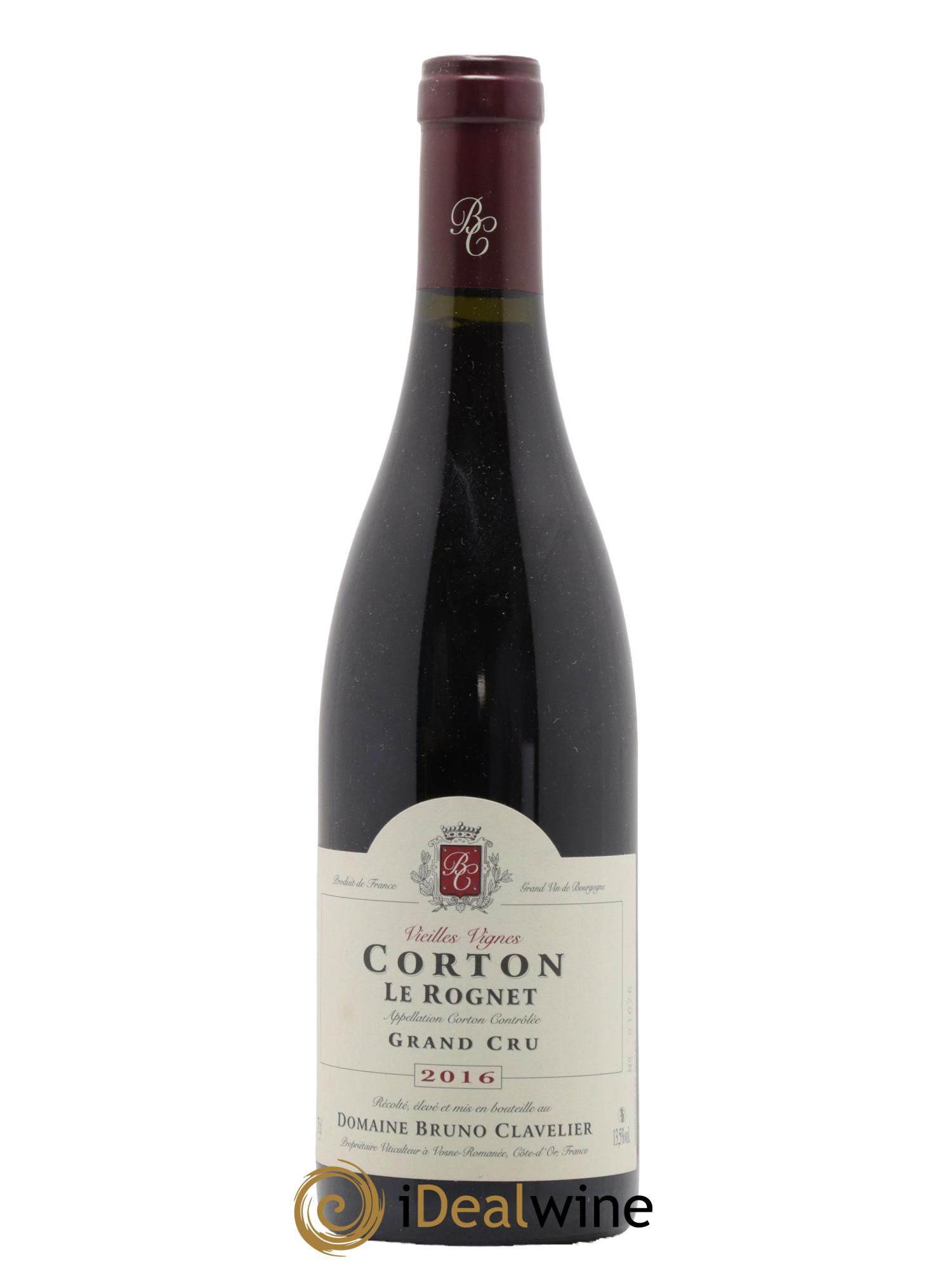 Corton Grand Cru Le Rognet Vieilles Vignes Bruno Clavelier 2016 - Lot de 1 bouteille - 0