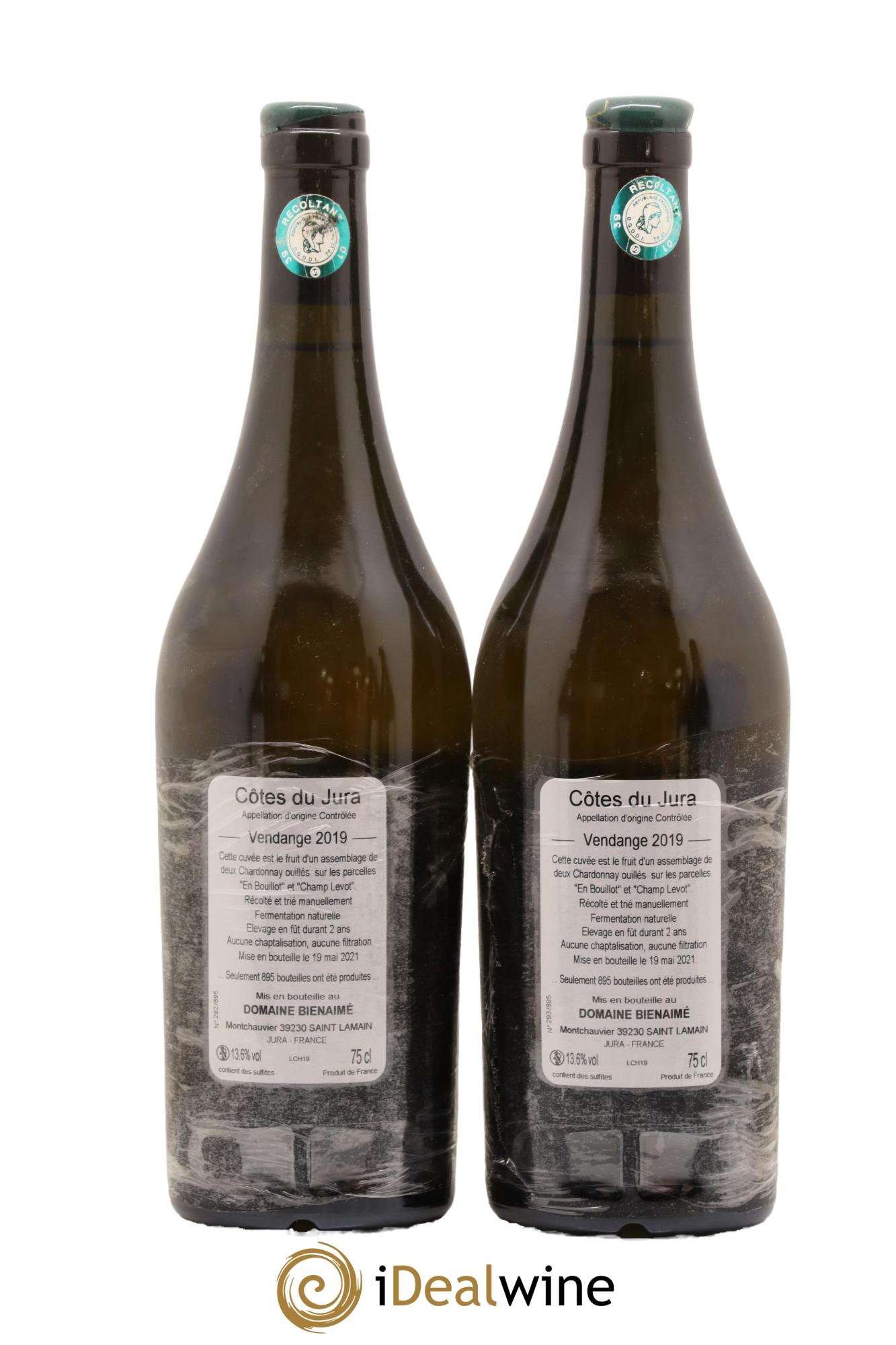 Côtes du Jura Chardonnay Bruno Bienaimé 2019 - Lot of 2 bottles - 1
