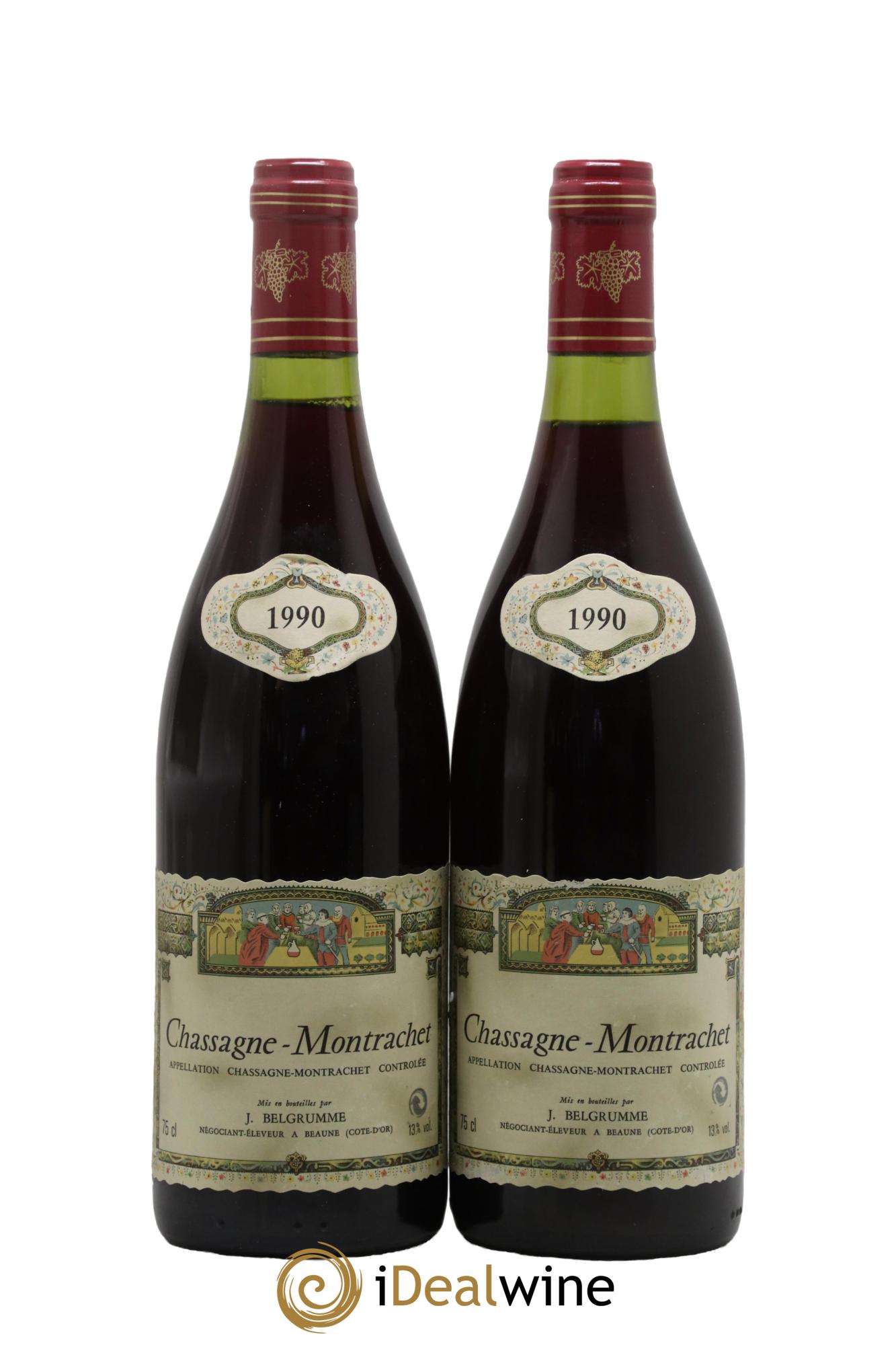 Chassagne-Montrachet J.Belgrumme 1990 - Lot de 2 bouteilles - 0