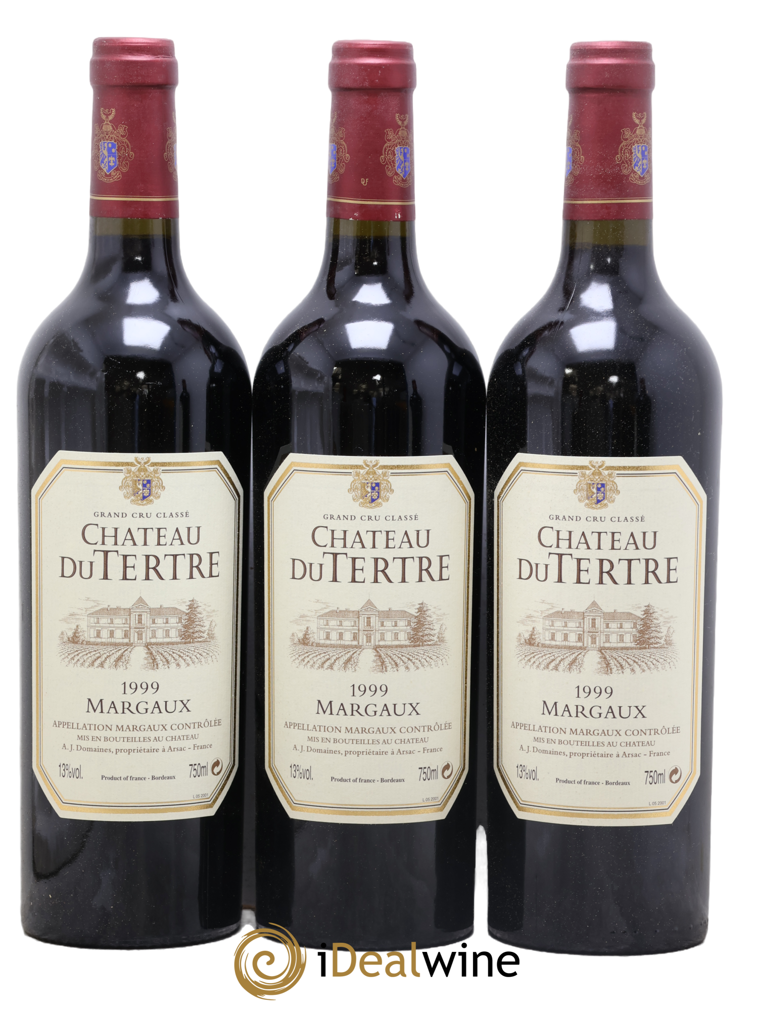 Château du Tertre 5ème Grand Cru Classé 1999 - Lot de 3 bouteilles - 0