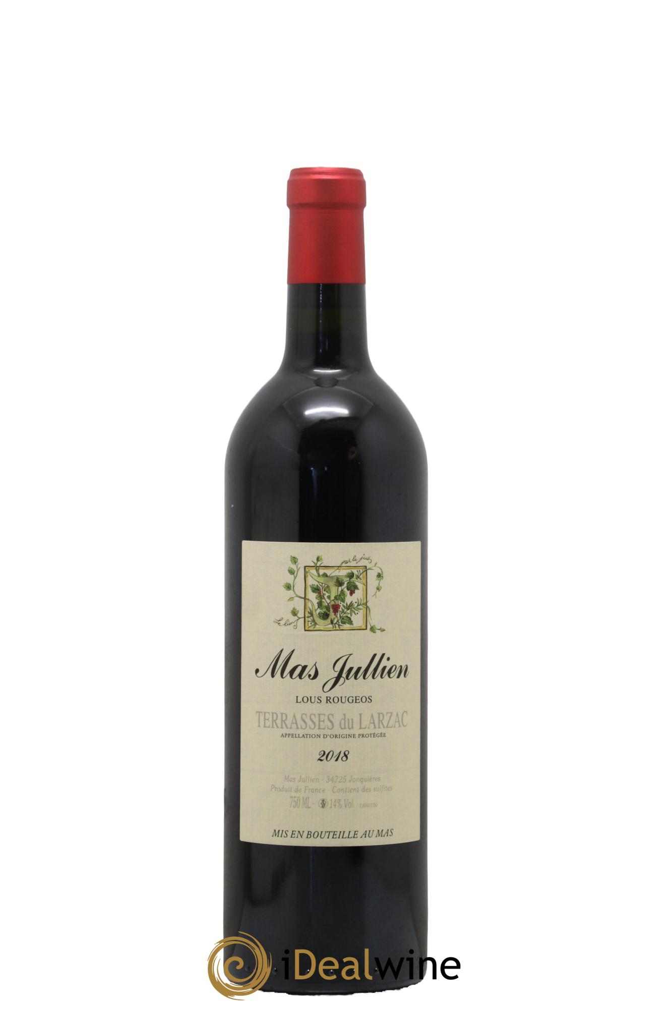 Terrasses du Larzac Mas Jullien Lous Rougeos Olivier Jullien 2018 - Lot de 1 bouteille - 0