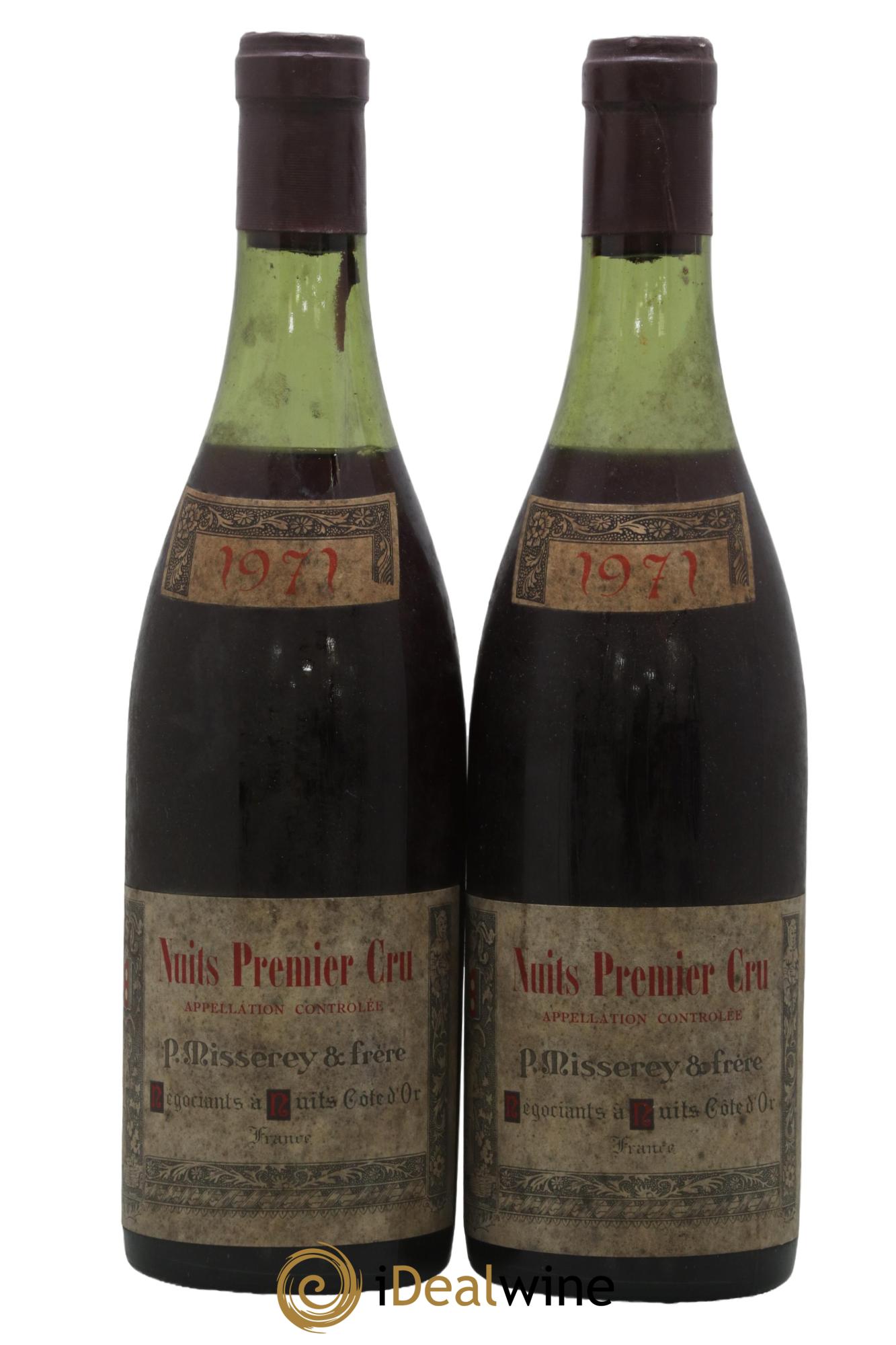 Nuits-Saint-Georges 1er Cru Domaine Misserey & Frères 1971 - Lot de 2 bouteilles - 0