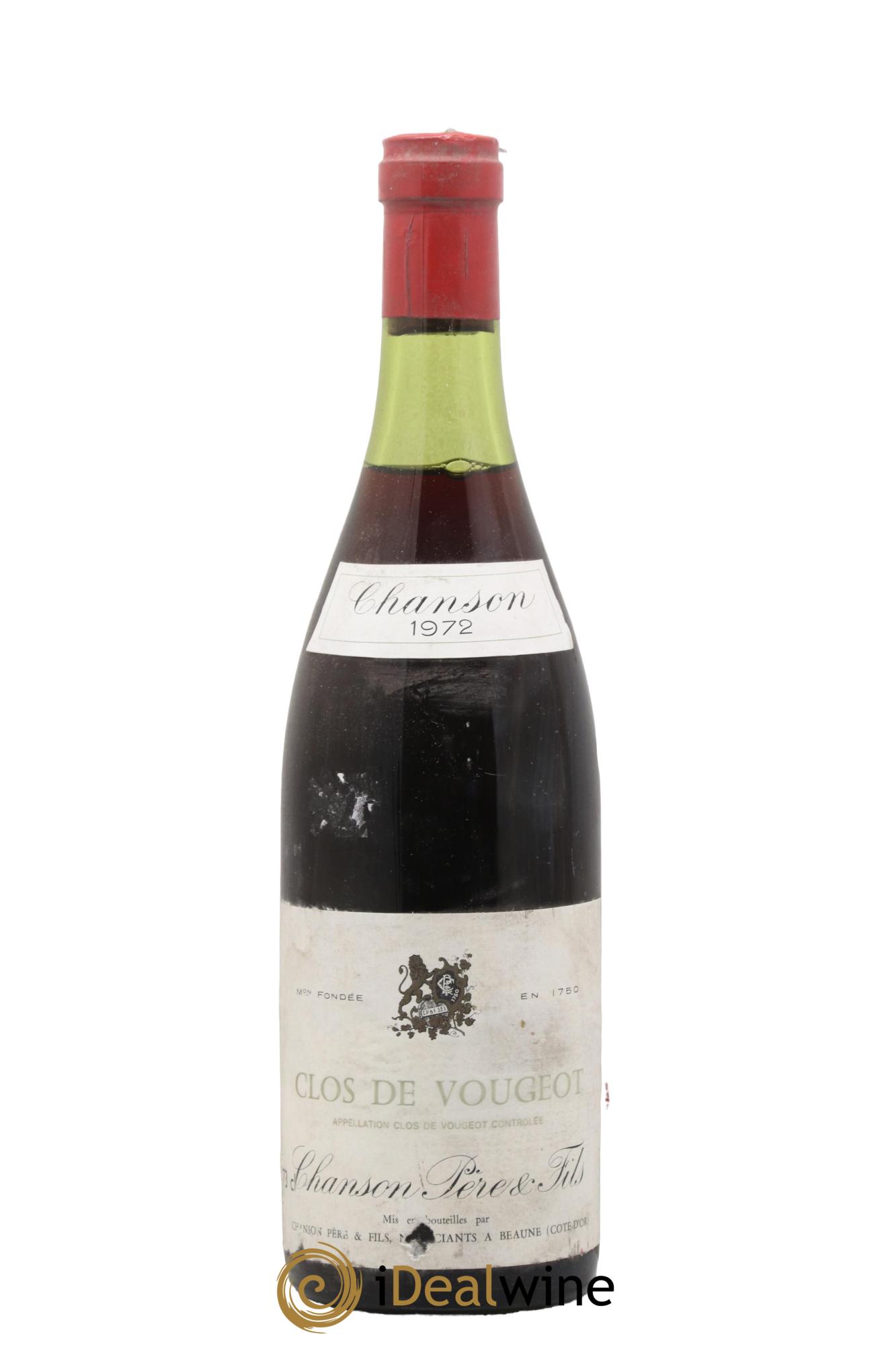 Clos de Vougeot Grand Cru Chanson 1972 - Posten von 1 Flasche - 0