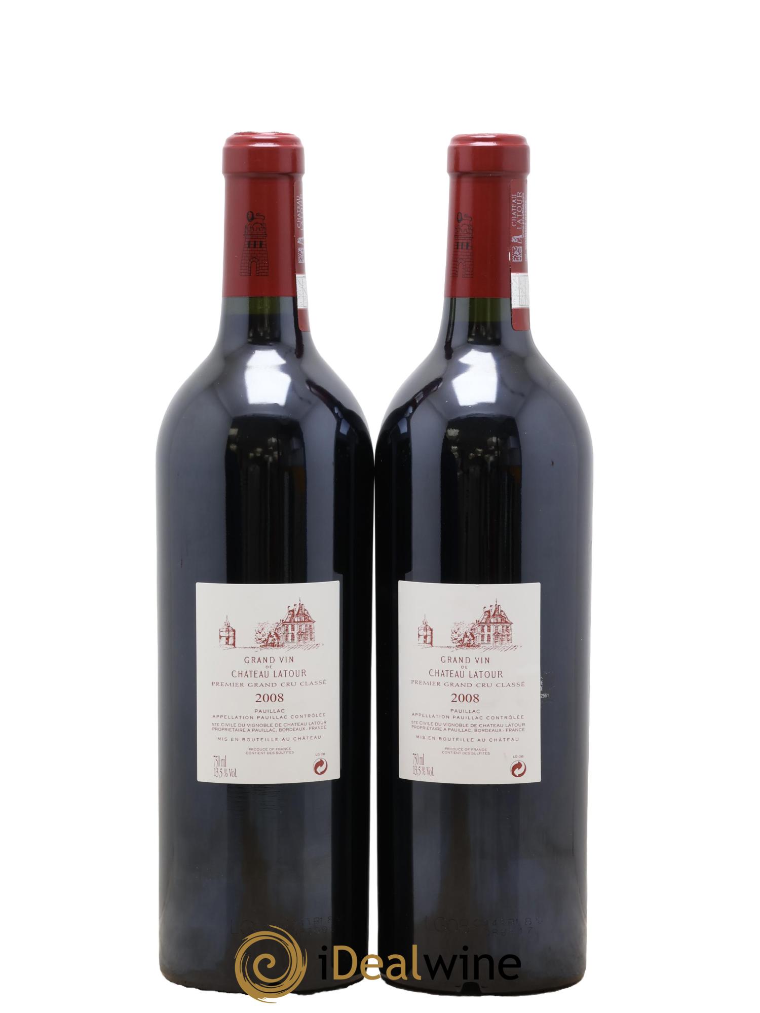 Château Latour 1er Grand Cru Classé 2008 - Lot de 2 bouteilles - 1