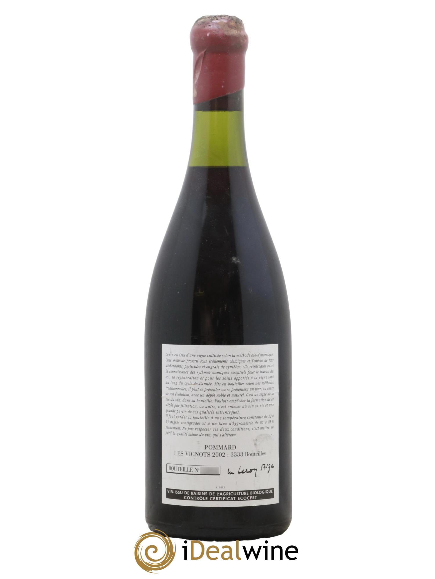 Pommard Les Vignots Leroy (Domaine) 2002 - Lot de 1 bouteille - 1