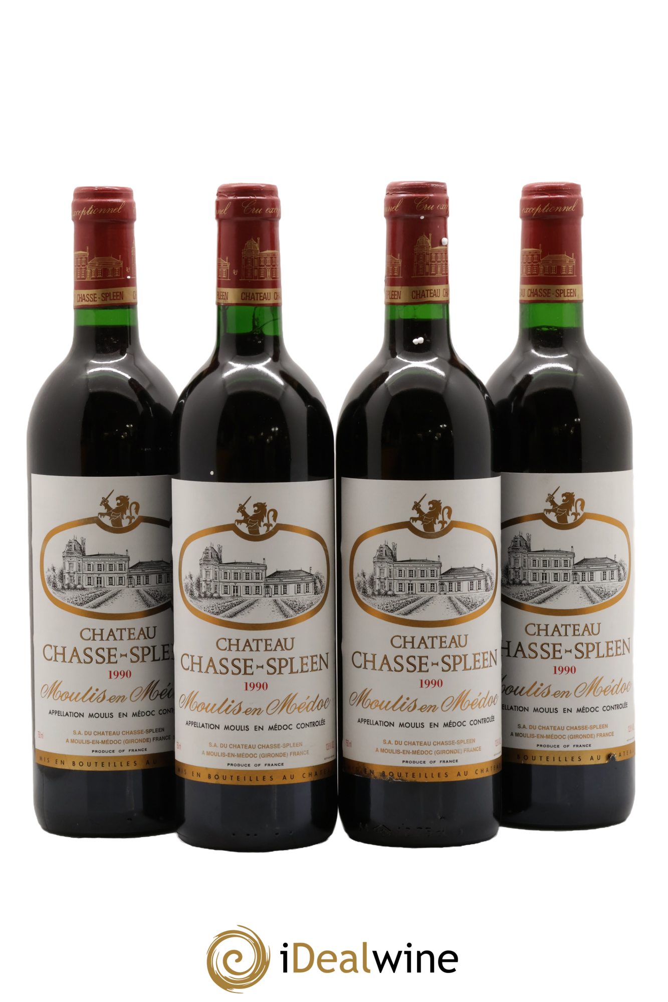 Château Chasse Spleen 1990 - Lot of 4 bottles - 0