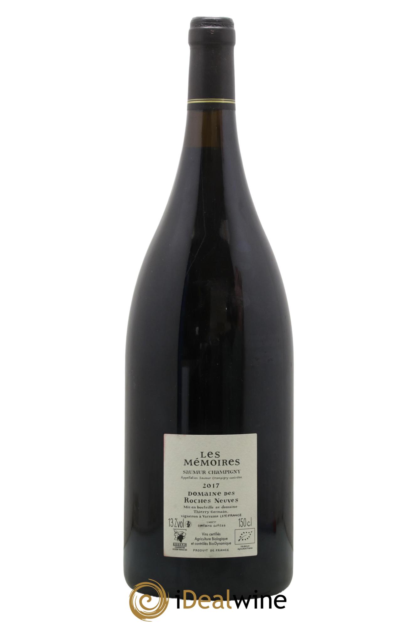 Saumur-Champigny Les Mémoires Domaine des Roches Neuves - Thierry Germain 2017 - Lot de 1 magnum - 1