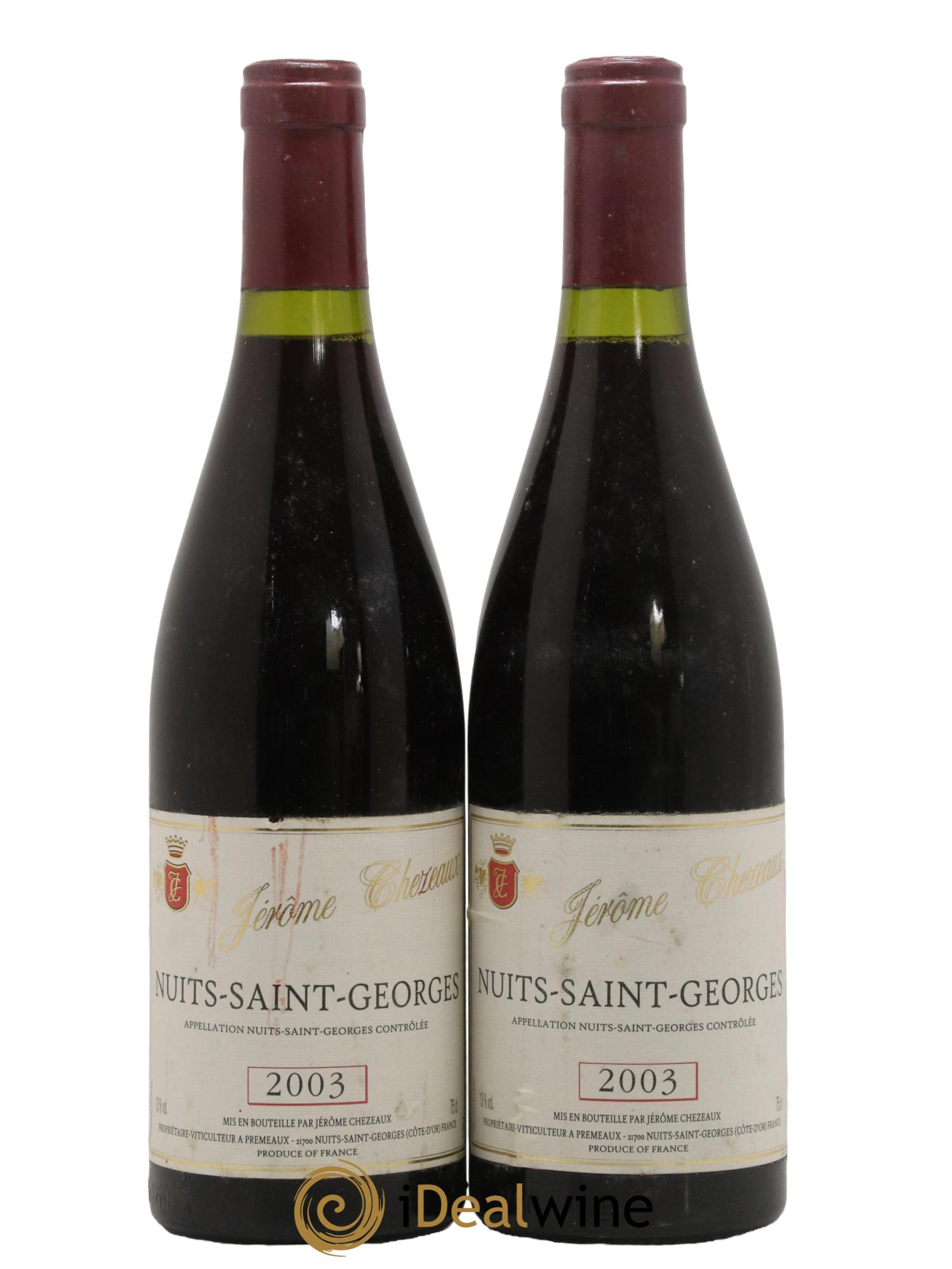 Nuits-Saint-Georges Jérôme Chezeaux 2003 - Lot de 2 bouteilles - 0
