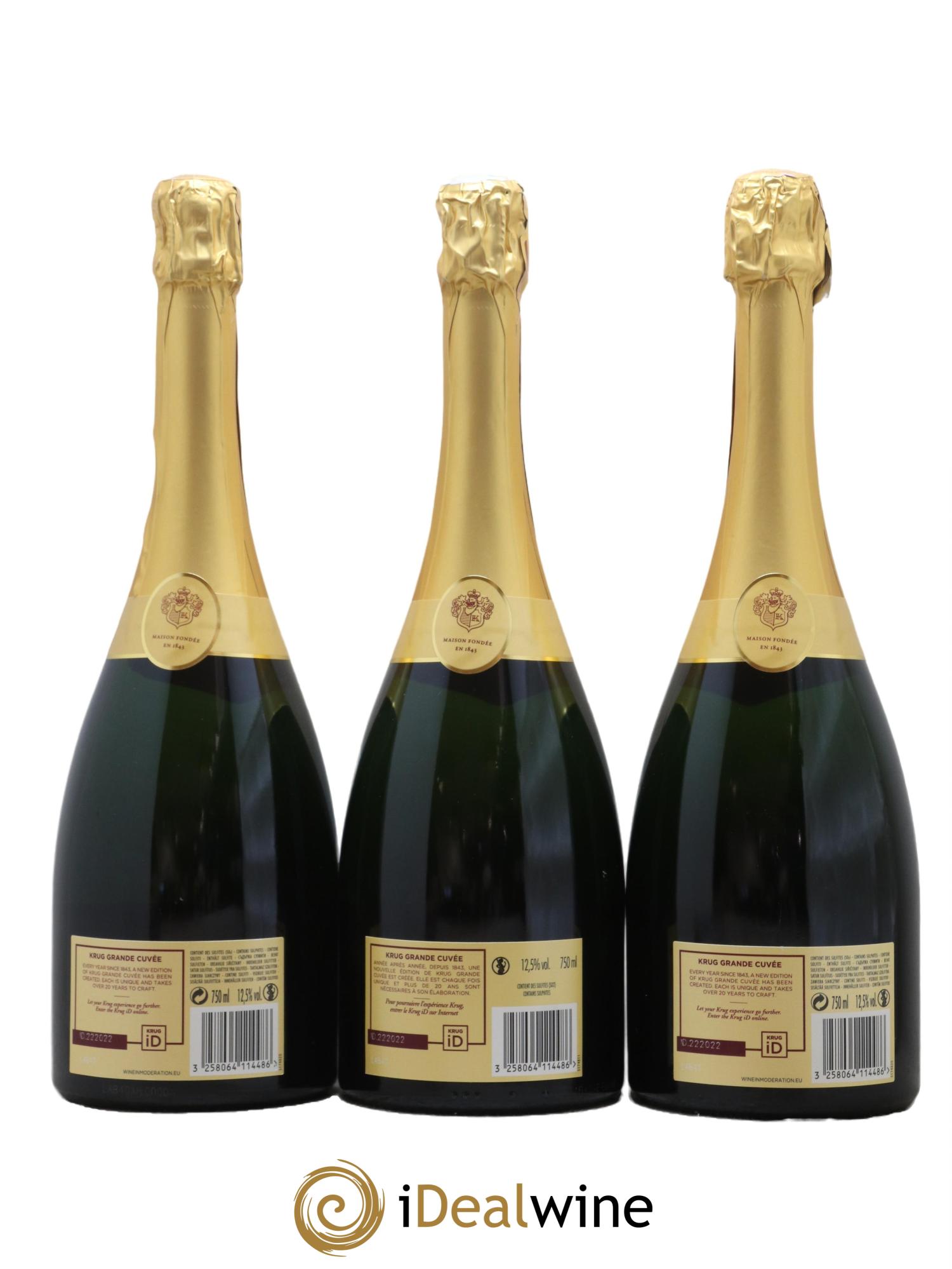 Grande Cuvée Brut - 171ème édition Krug - Lot de 3 bouteilles - 1