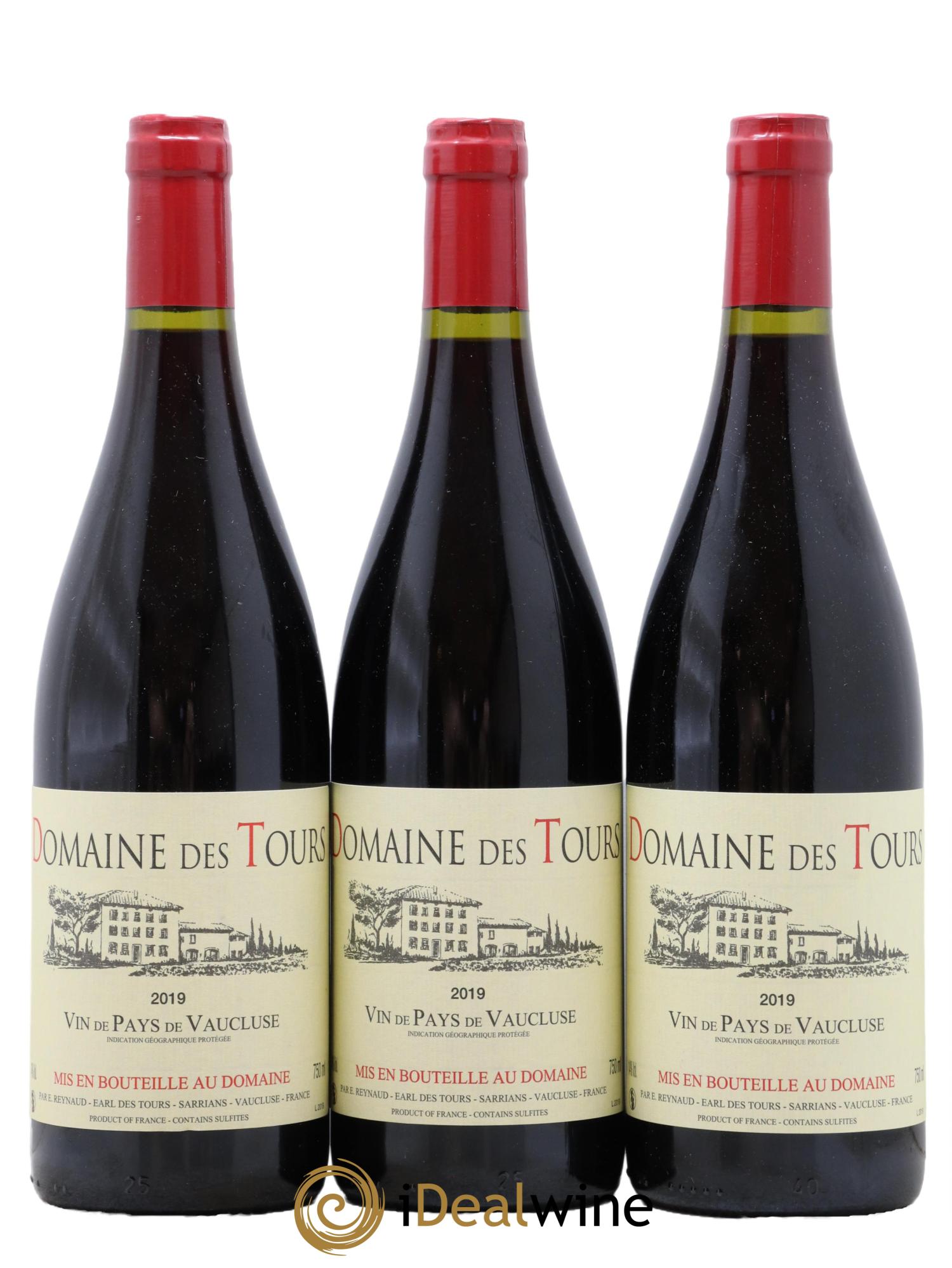 Vaucluse (Vin de Pays de Vaucluse) Domaine des Tours Emmanuel Reynaud 2019 - Lot de 3 bouteilles - 0