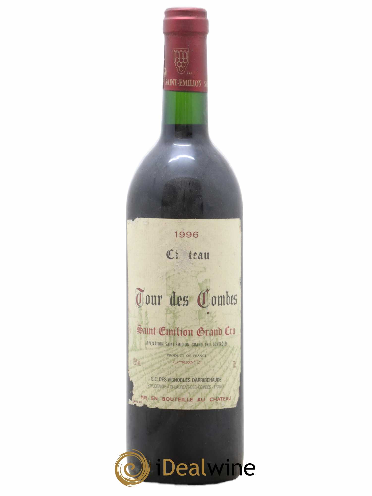 Saint-Émilion Grand Cru Château Tour des Combes 1996 - Lot de 1 bouteille - 0