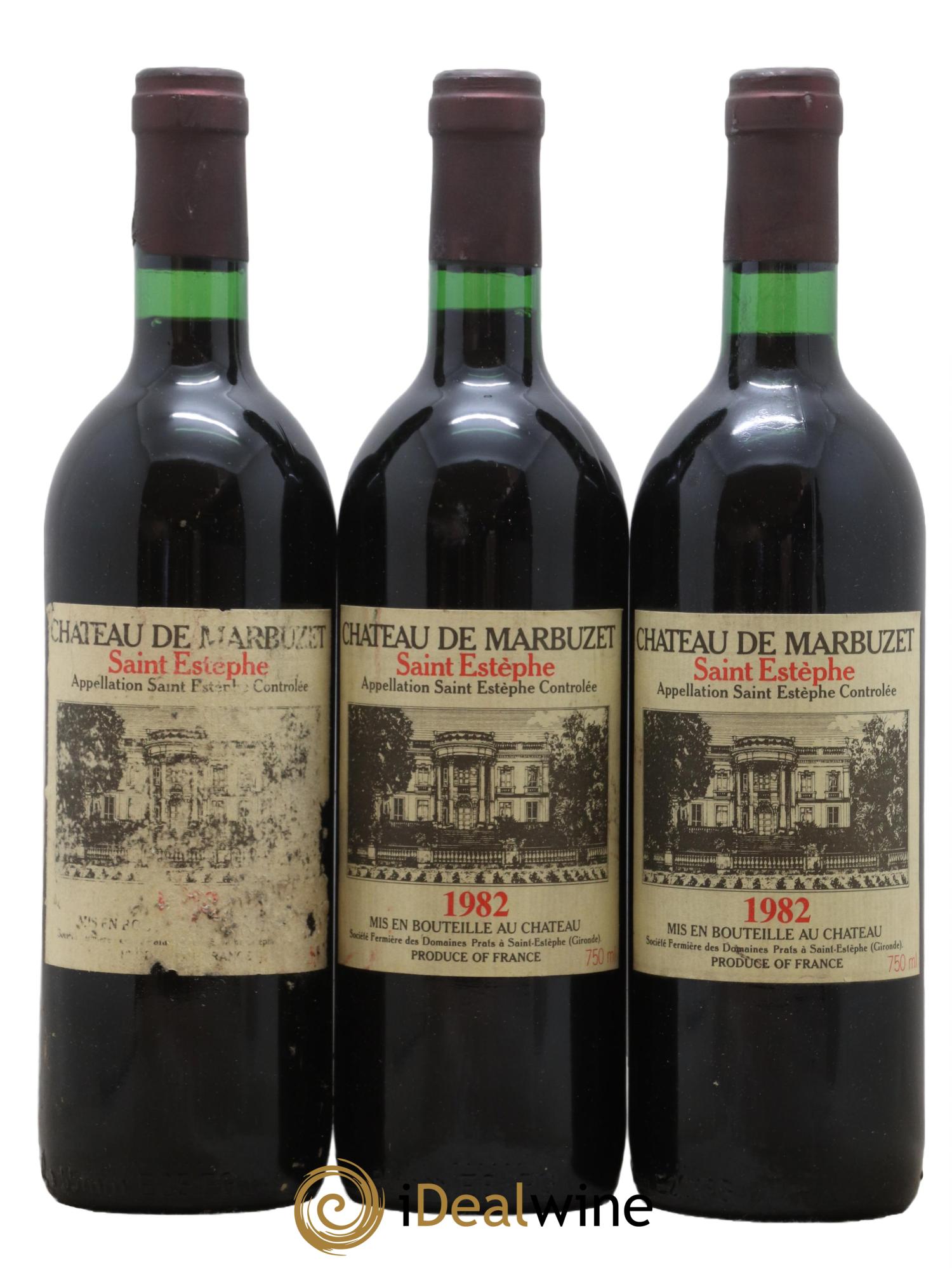 Château de Marbuzet Cru Bourgeois 1982 - Lot de 3 bouteilles - 0