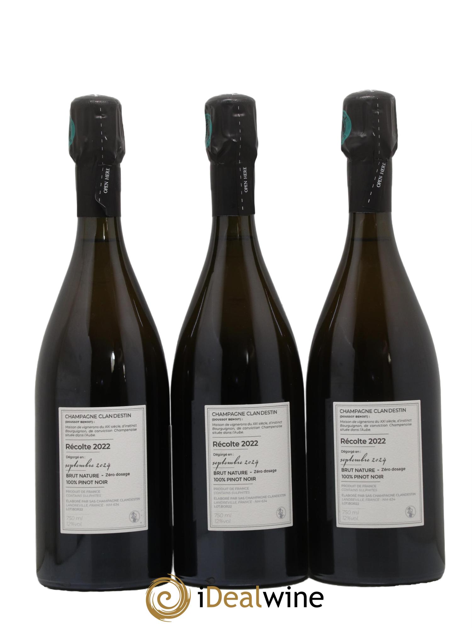 Boréal Brut Nature Clandestin 2022 - Lot de 3 bouteilles - 1