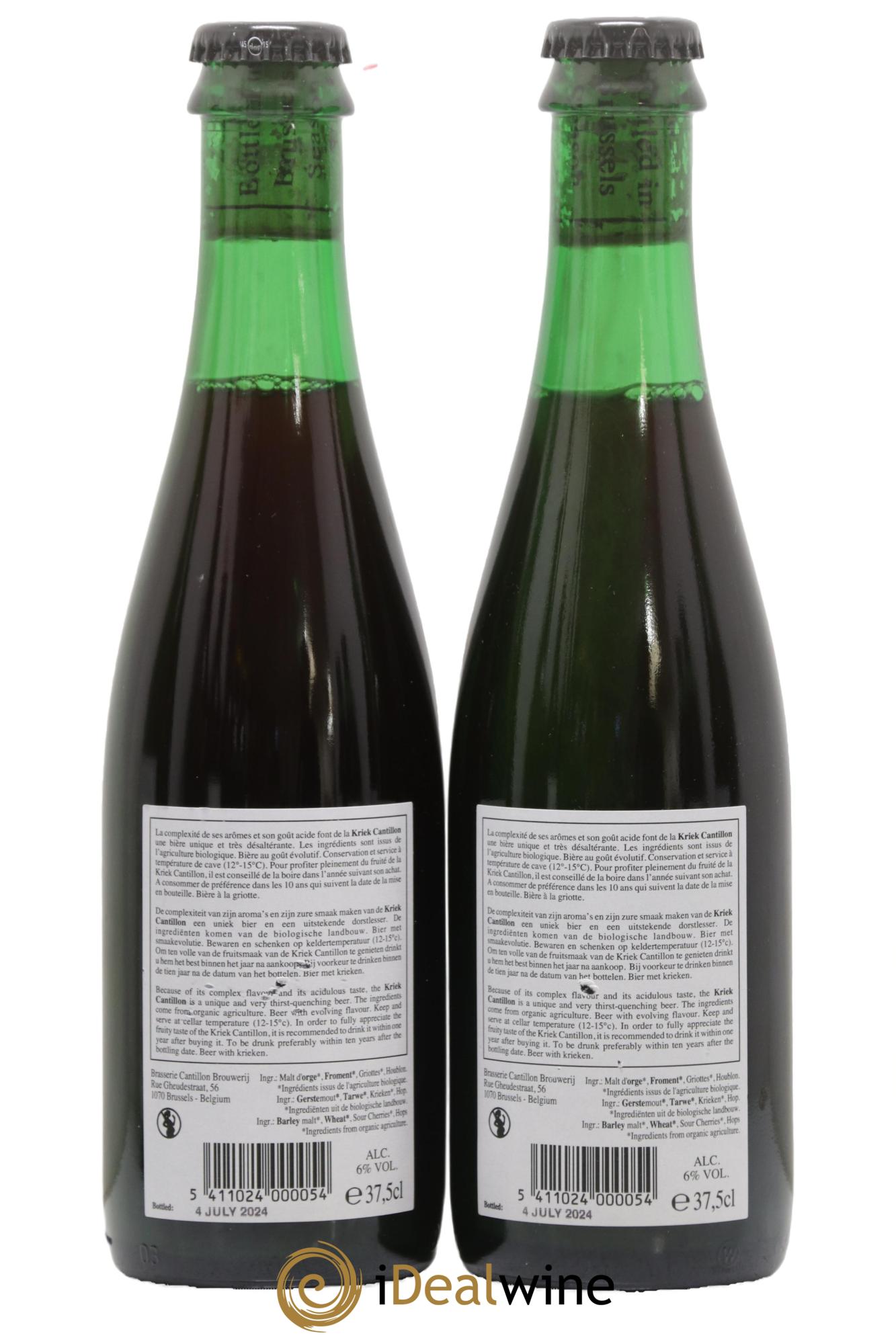 Bière Lambic Bio Kriek Cantillon embouteillé en 2024 - Lotto di 2 mezze bottiglie - 1