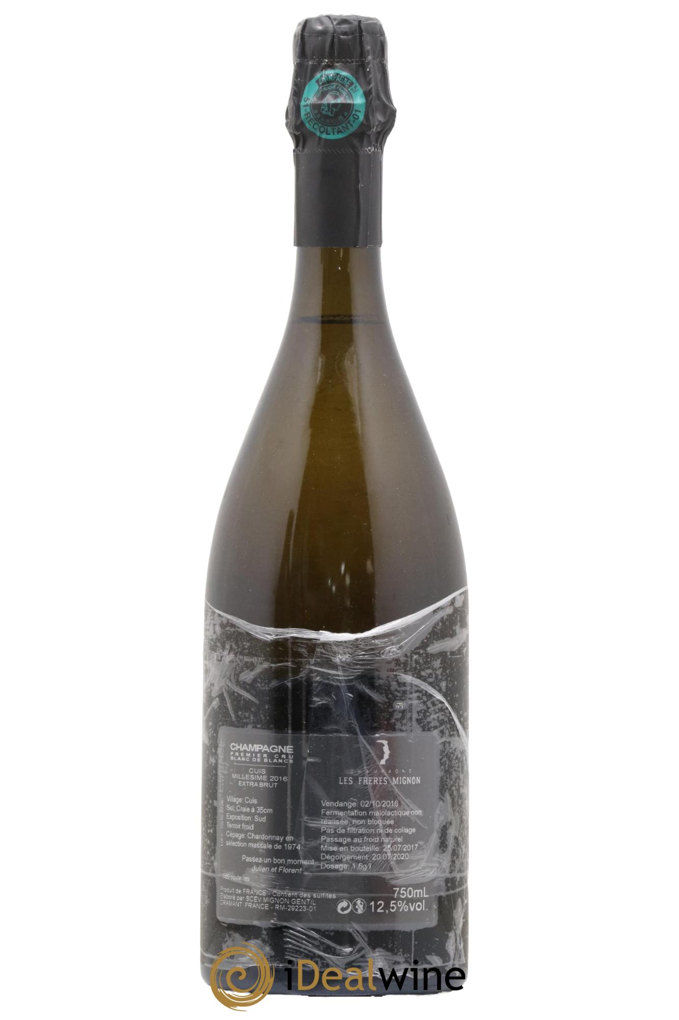 Champagne Premier Cru Cuis Frères Mignon 2016 - Lot de 1 bouteille - 1