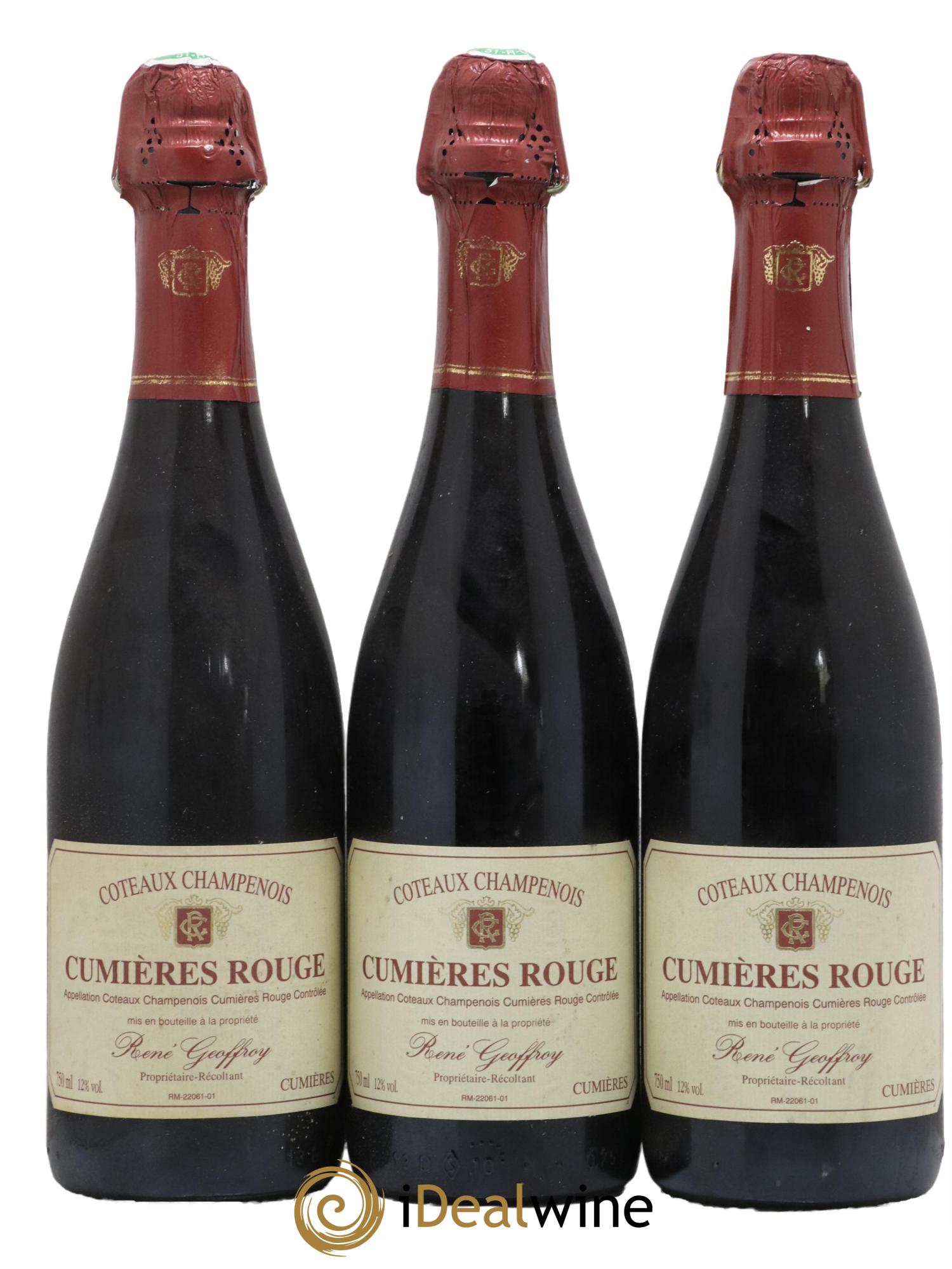 Coteaux Champenois Cumieres Domaine Rene Geoffroy - Lot de 3 bouteilles - 0