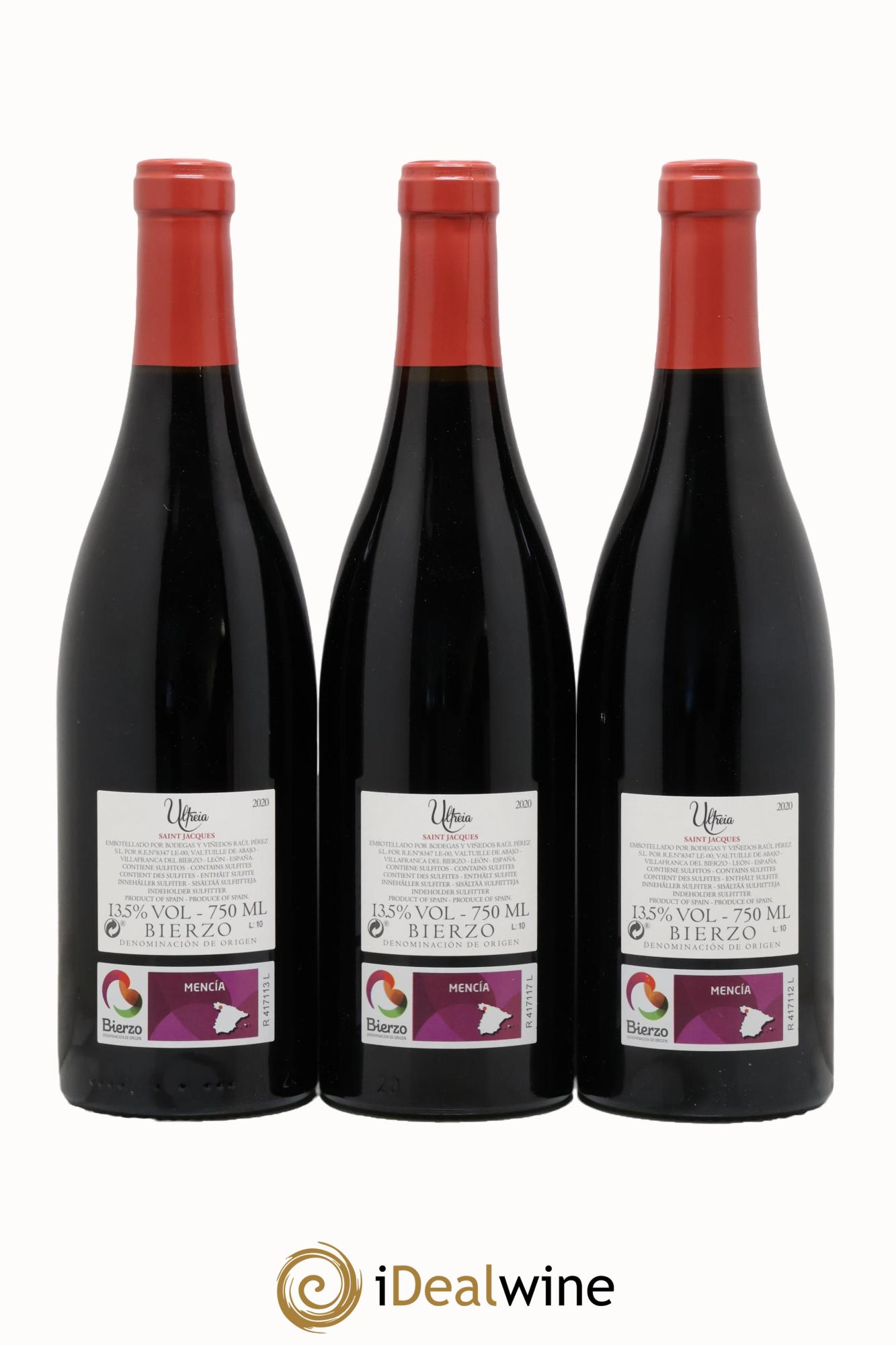 Bierzo DO Mencia Saint-Jacques Ultreia Raul Perez 2020 - Lot de 3 bouteilles - 1