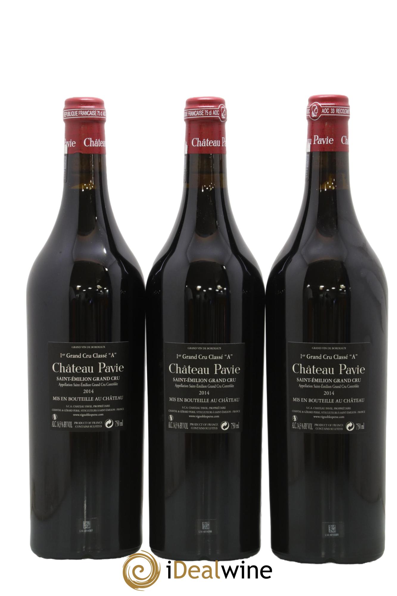 Château Pavie 1er Grand Cru Classé A 2014 - Lot of 3 bottles - 1