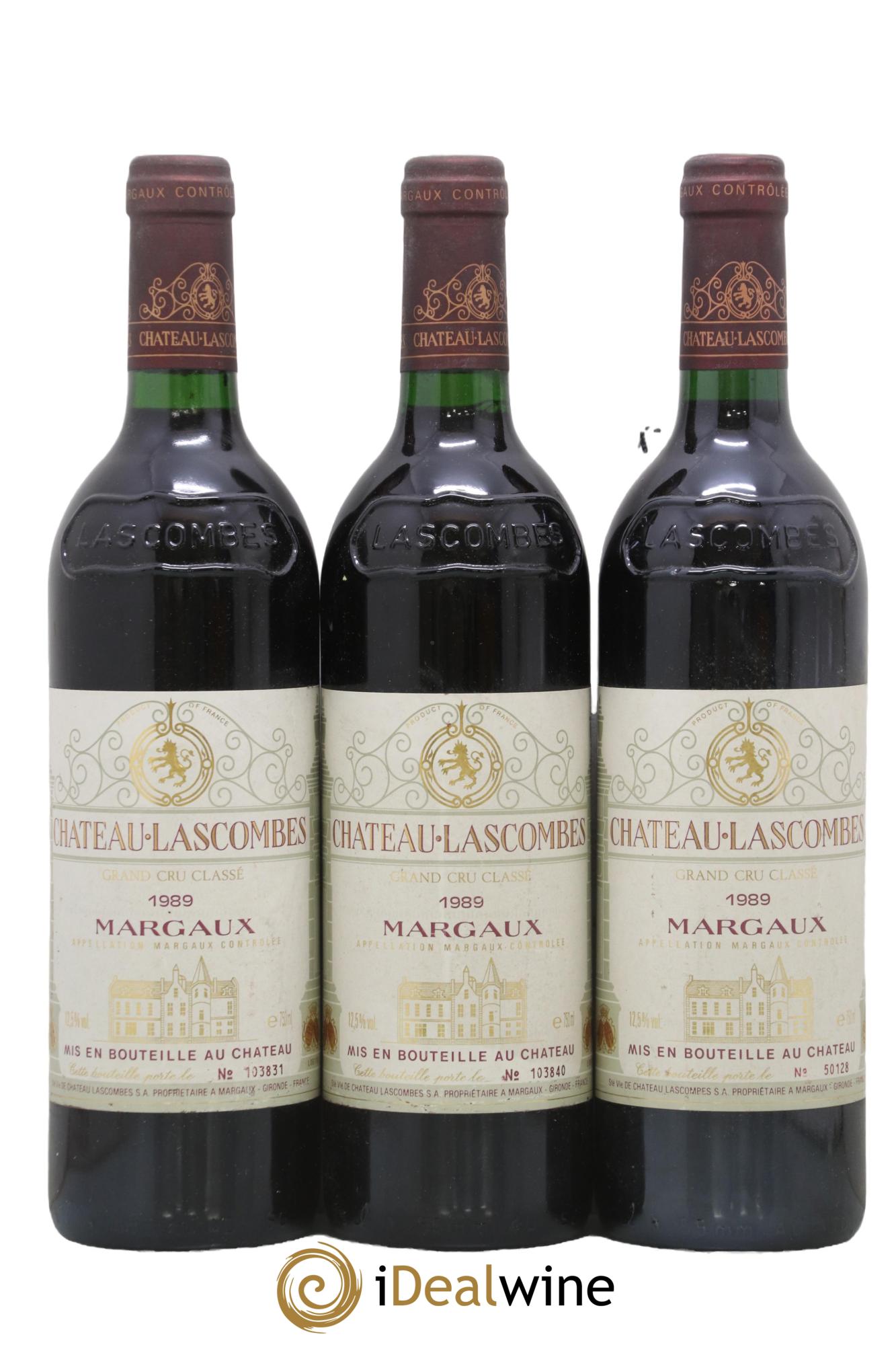 Château Lascombes 2ème Grand Cru Classé 1989 - Lot de 3 bouteilles - 0