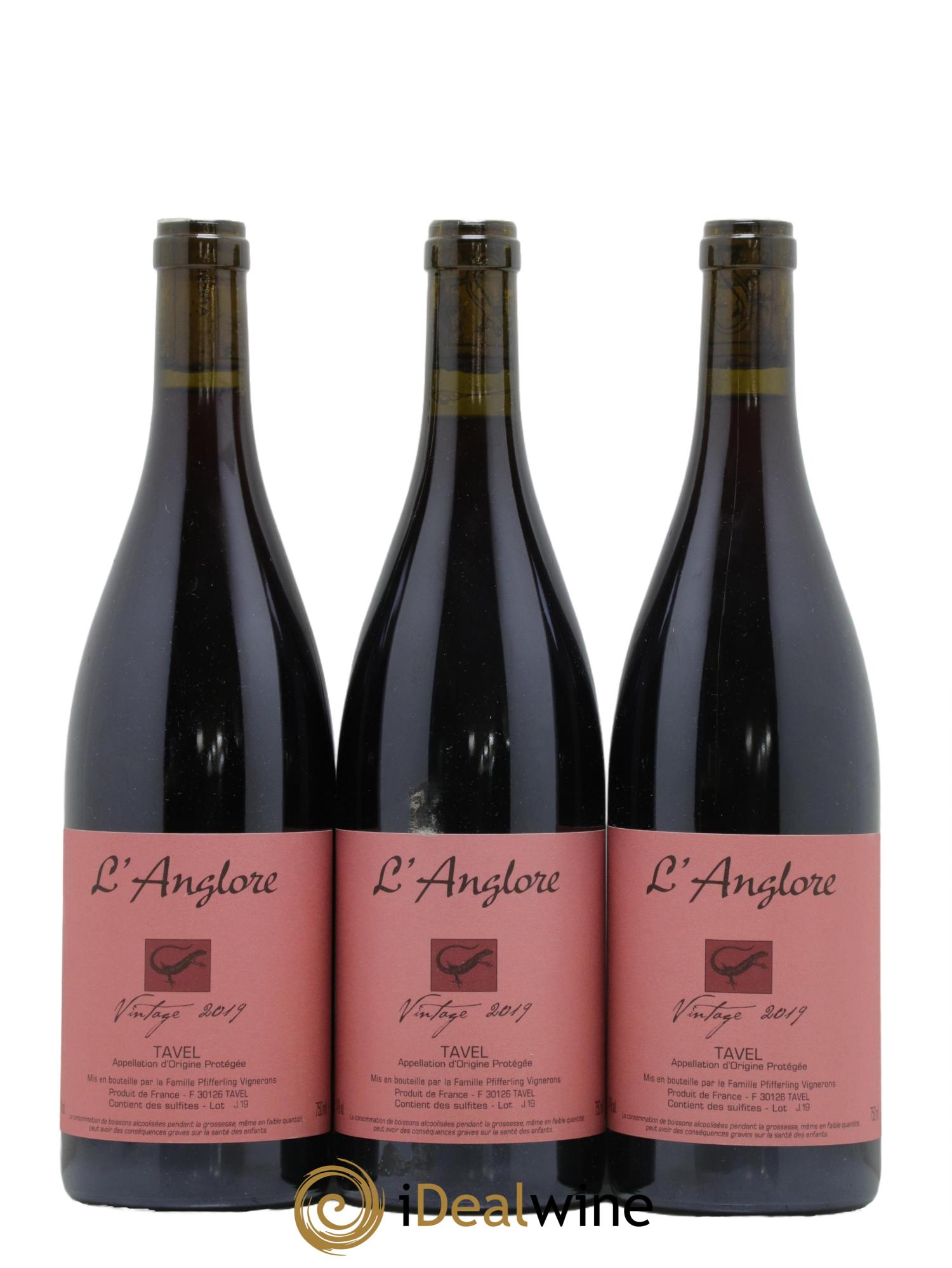 Tavel Vintage L'Anglore 2019 - Posten von 3 Flaschen - 0