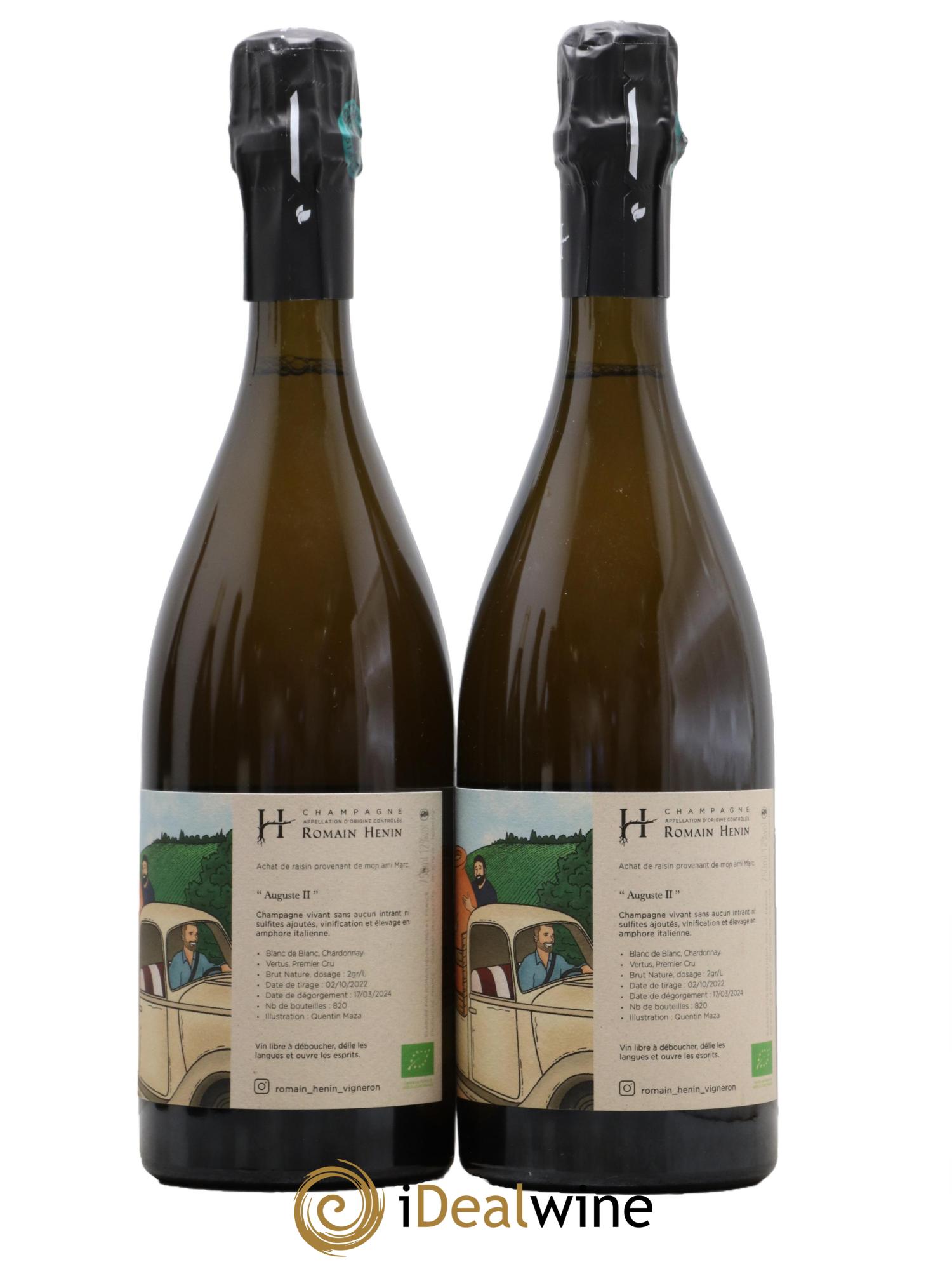 Champagne Auguste II Maison Romain Henin - Lot de 2 bouteilles - 1