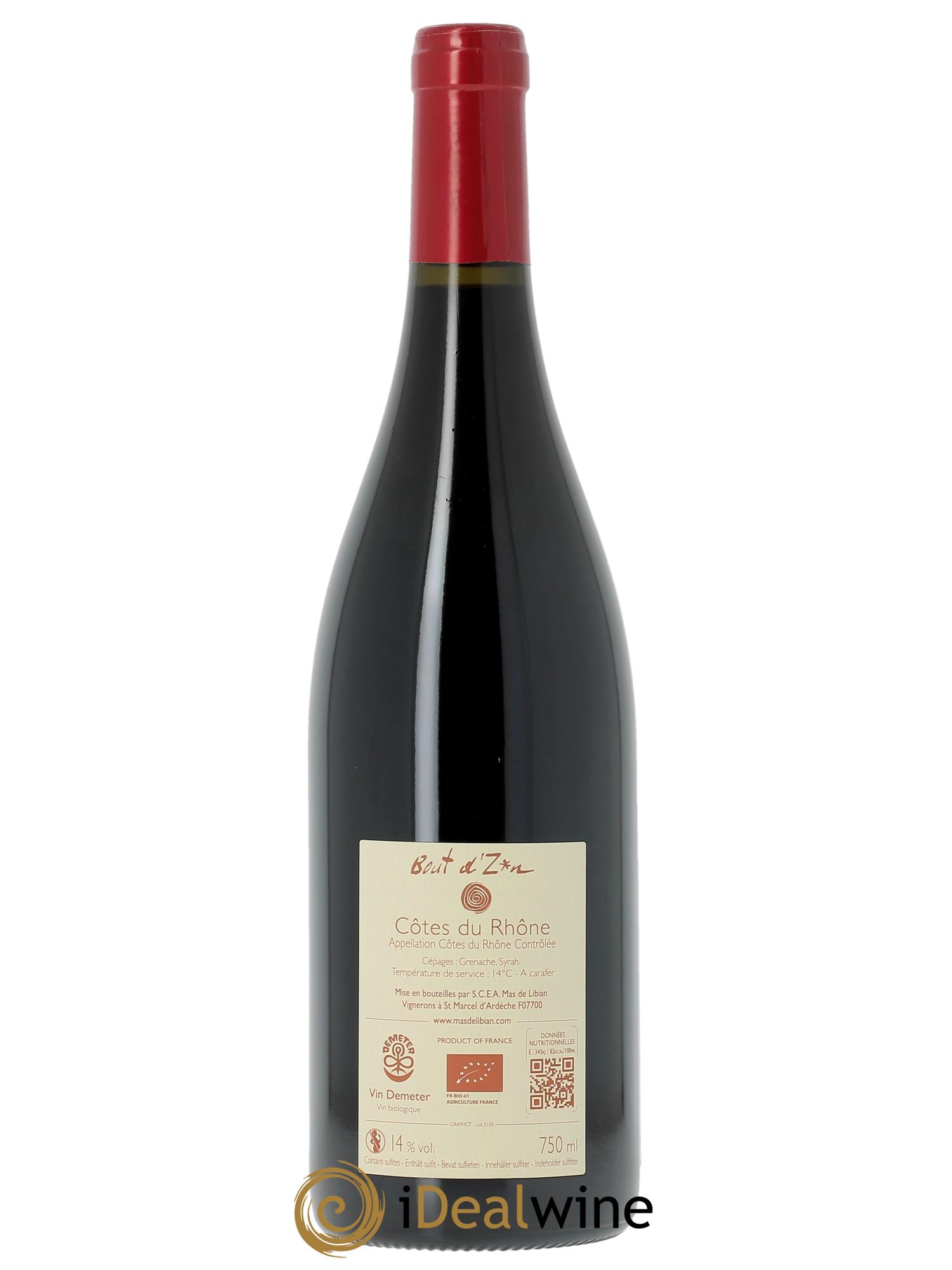 Côtes-du-Rhône Bout d'Zan Mas de Libian  2023 - Lot de 1 bouteille - 1