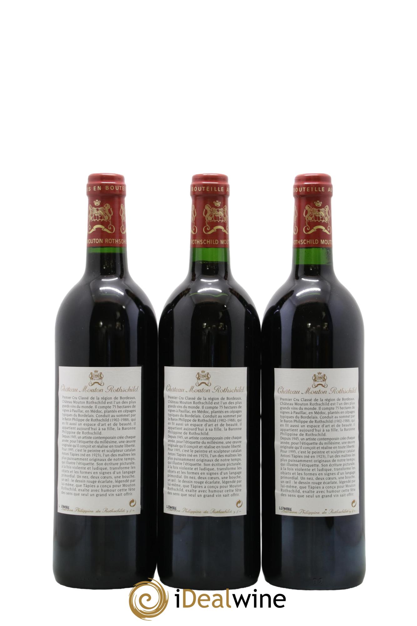 Château Mouton Rothschild 1er Grand Cru Classé 1995 - Lot of 6 bottles - 4