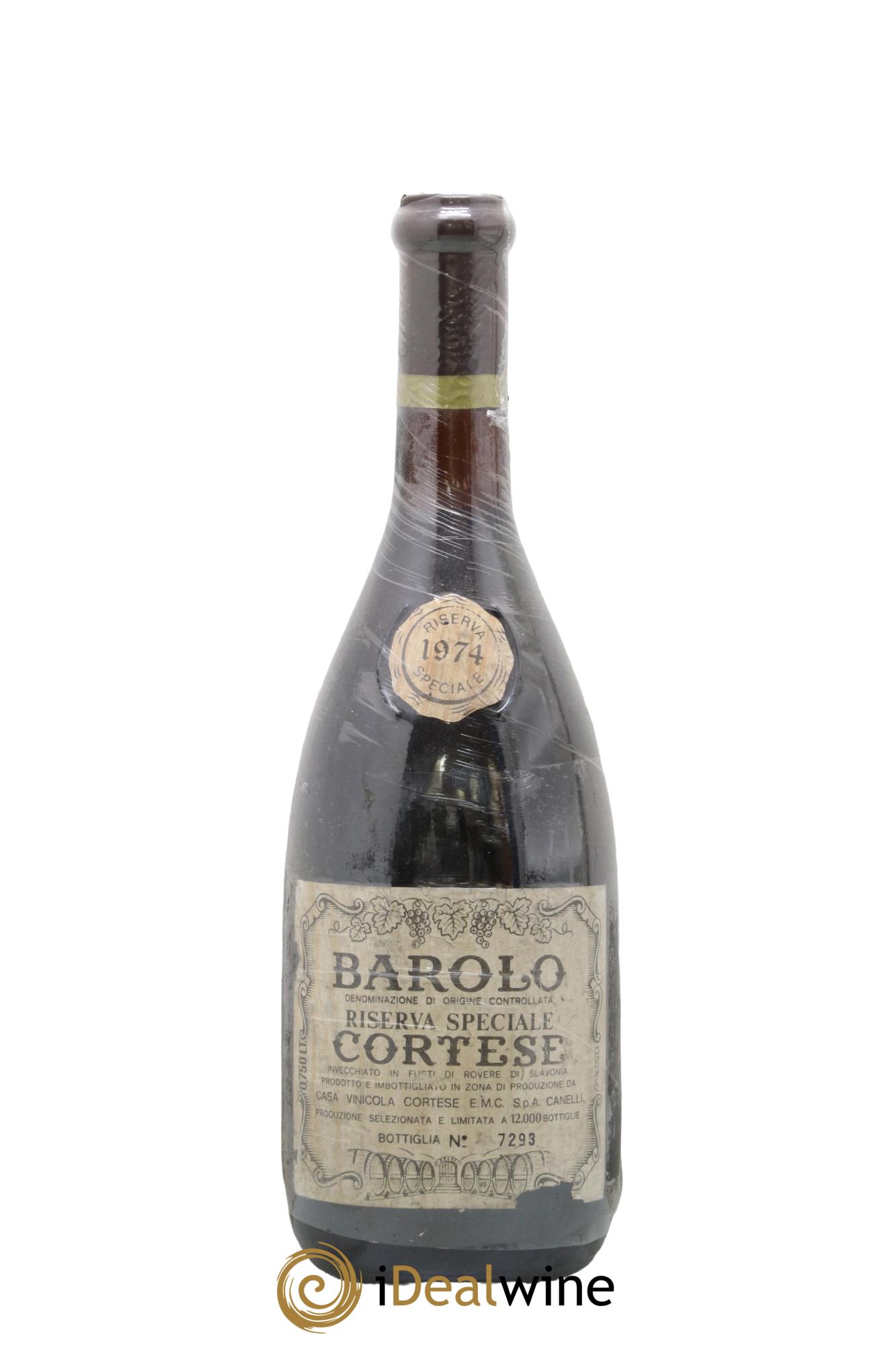 Barolo DOCG Cortese Riserva Speciale 1974 - Lot of 1 bottle - 0