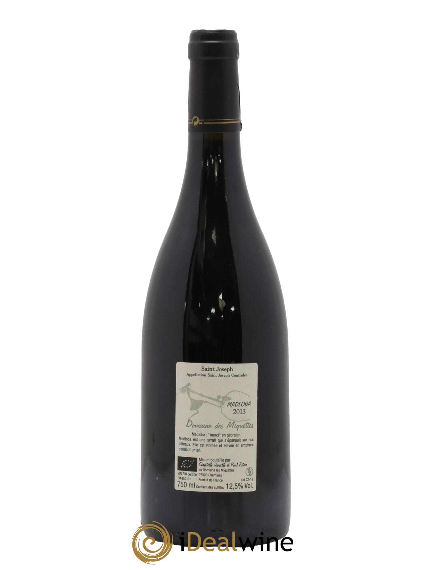 Saint-Joseph Madloba Amphore Domaine Des Miquettes 2013 - Posten von 1 Flasche - 1