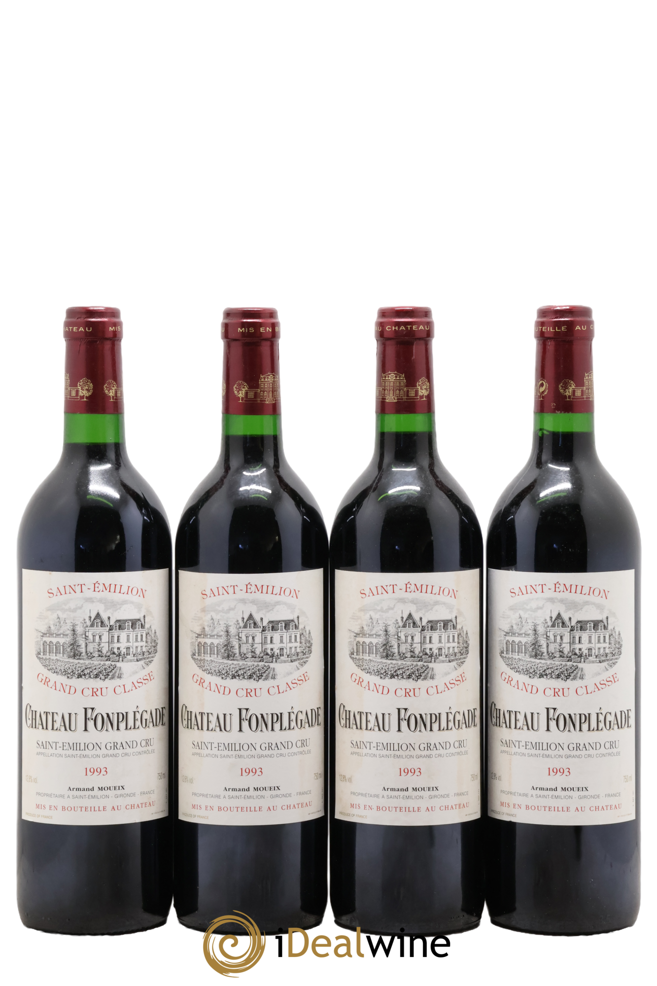 Château Fonplegade Grand Cru Classé 1993 - Lot of 4 bottles - 0