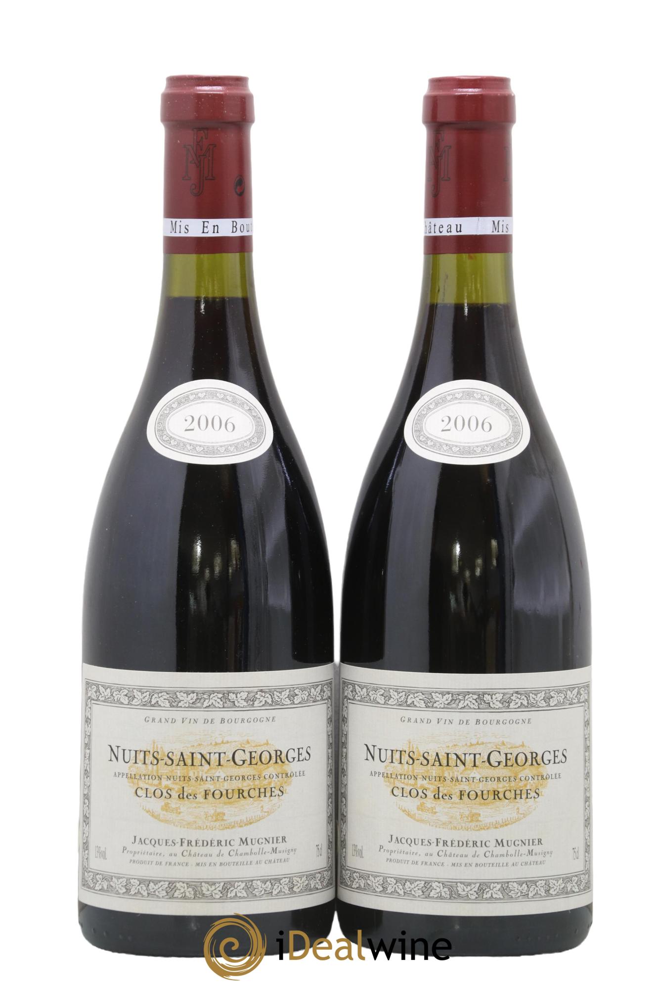 Nuits-Saint-Georges Clos des Fourches Jacques-Frédéric Mugnier 2006 - Lot de 2 bouteilles - 0