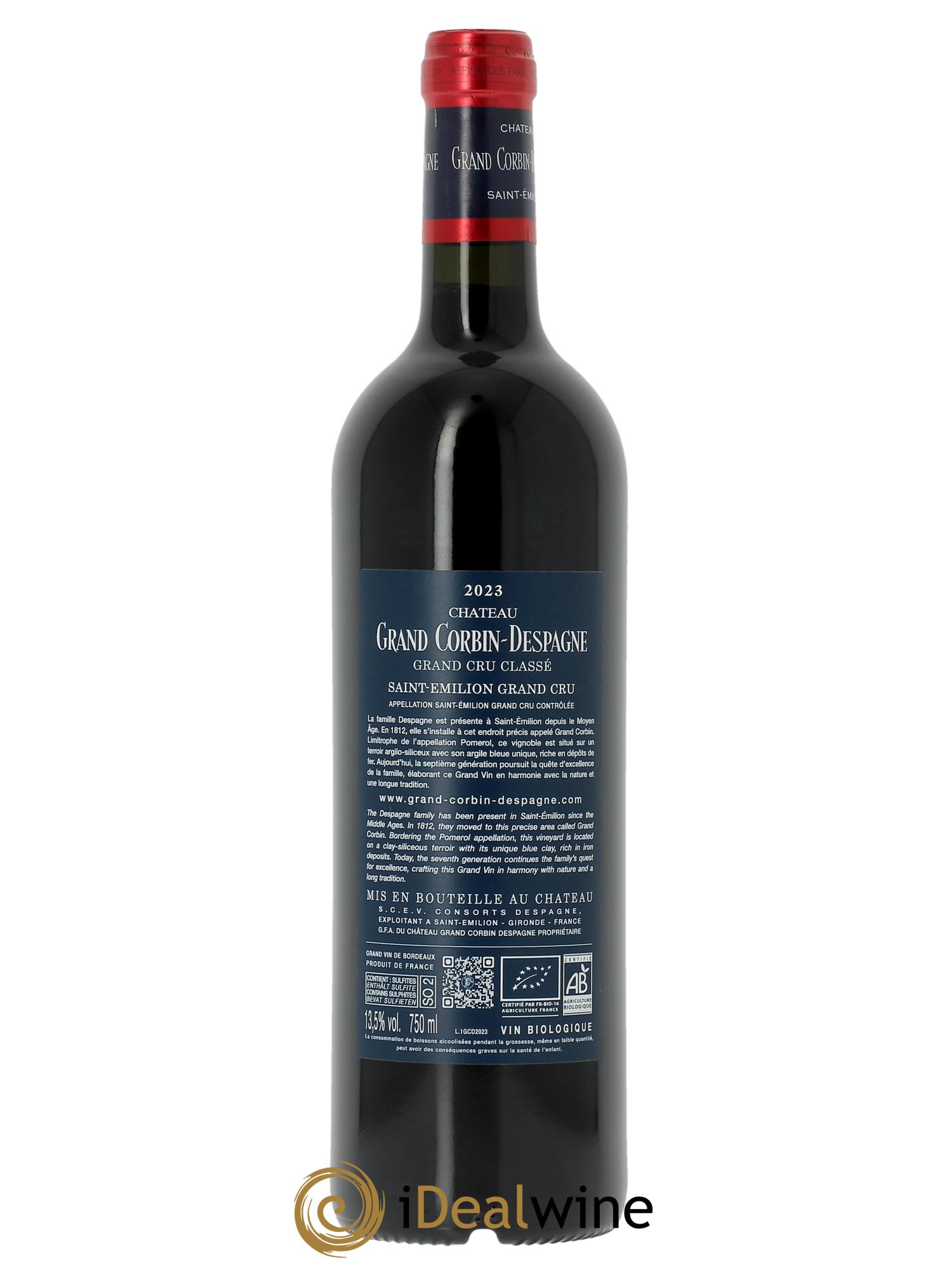 Château Grand Corbin Despagne Grand Cru Classé 2023 - Lot de 1 bouteille - 1