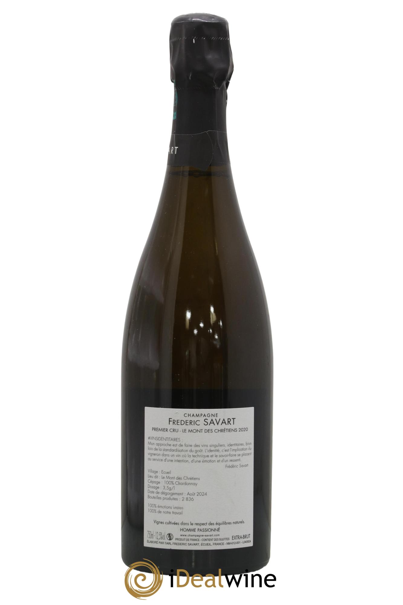 Le Mont des Chrétiens 1er Cru Extra-Brut Savart 2020 - Lot of 1 bottle - 1