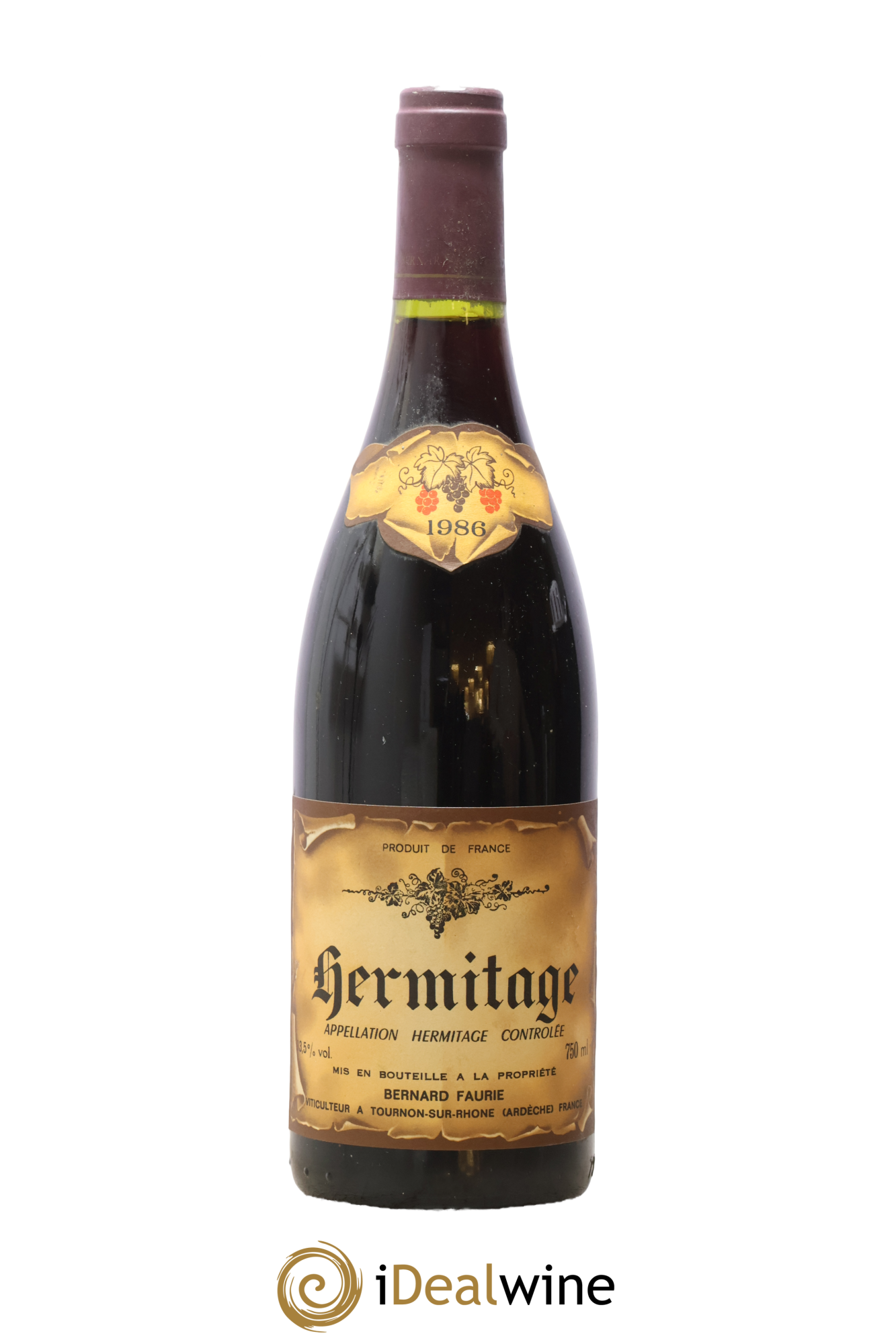 Hermitage Bernard Faurie 1986 - Lot de 1 bouteille - 0