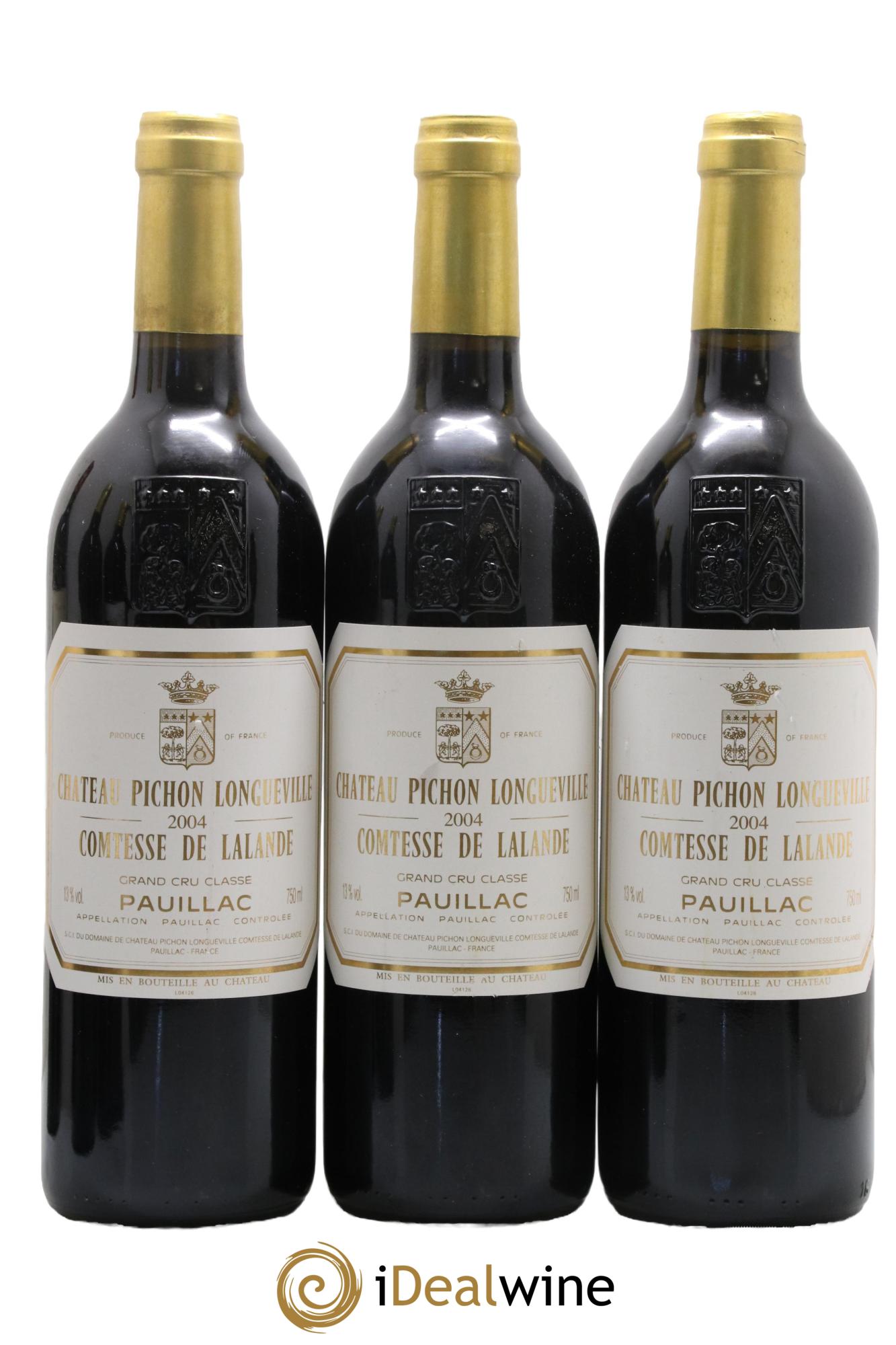Château Pichon Longueville Comtesse de Lalande 2ème Grand Cru Classé 2004 - Lot of 3 bottles - 0