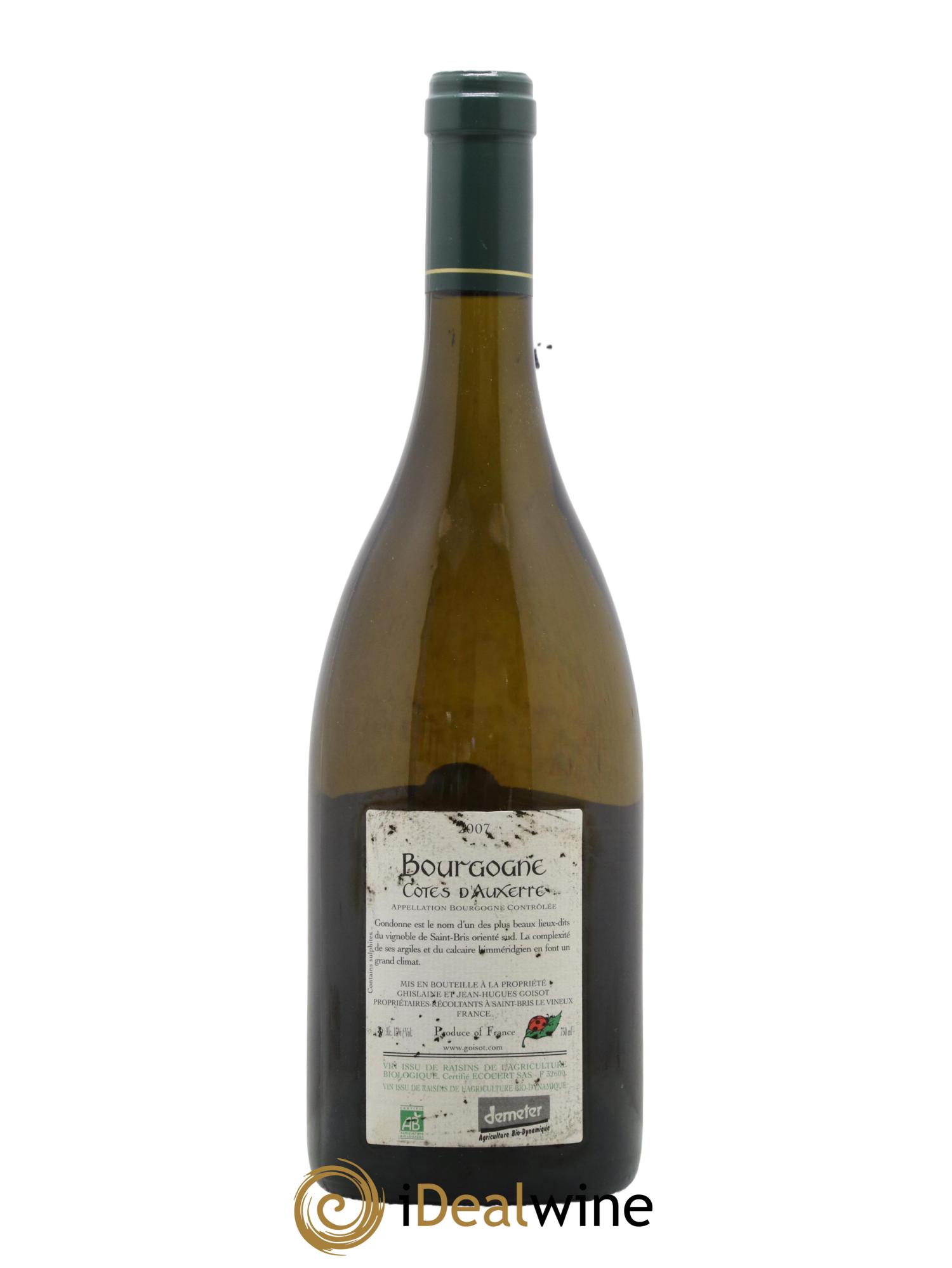 Bourgogne Côtes d'Auxerre Gondonne Goisot 2007 - Posten von 1 Flasche - 1
