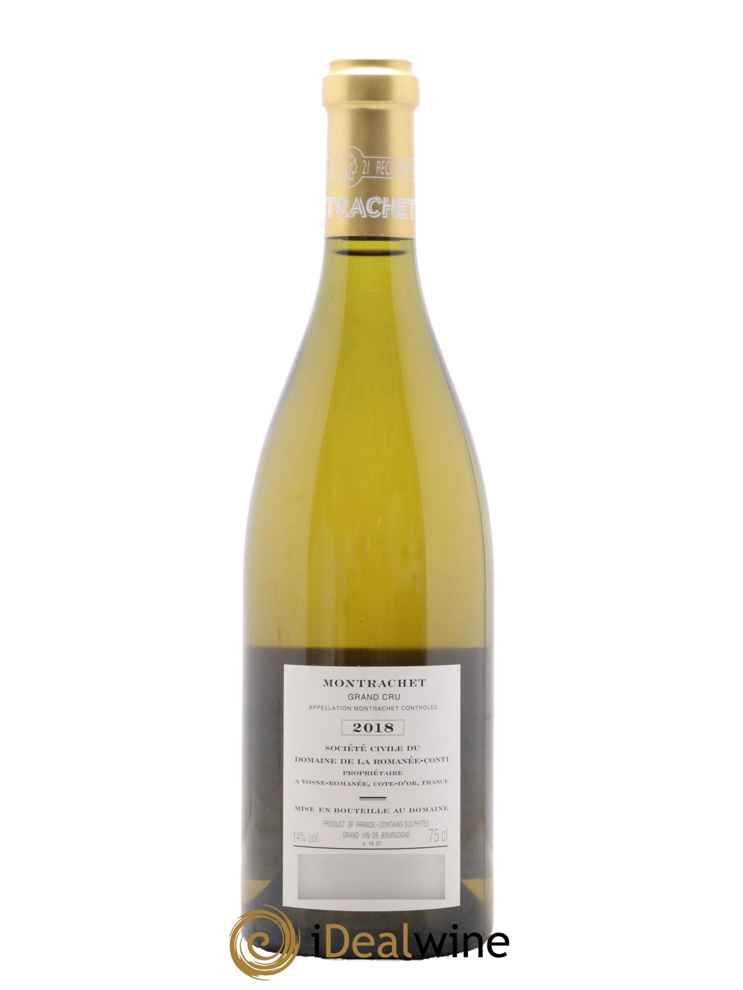 Montrachet Grand Cru Domaine de la Romanée-Conti 2018 - Lot de 1 bouteille - 1