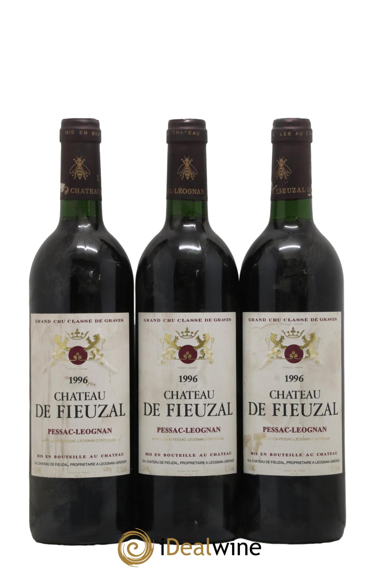 Château de Fieuzal Cru Classé de Graves 1996 - Lot de 3 bouteilles - 0