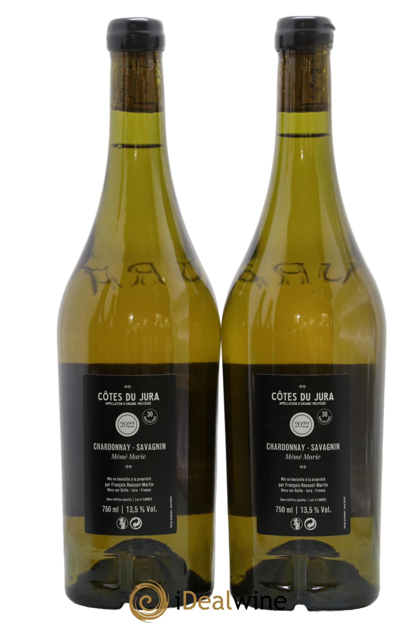 Côtes du Jura Mémé Marie François Rousset Martin 2022 - Lot of 2 bottles - 1