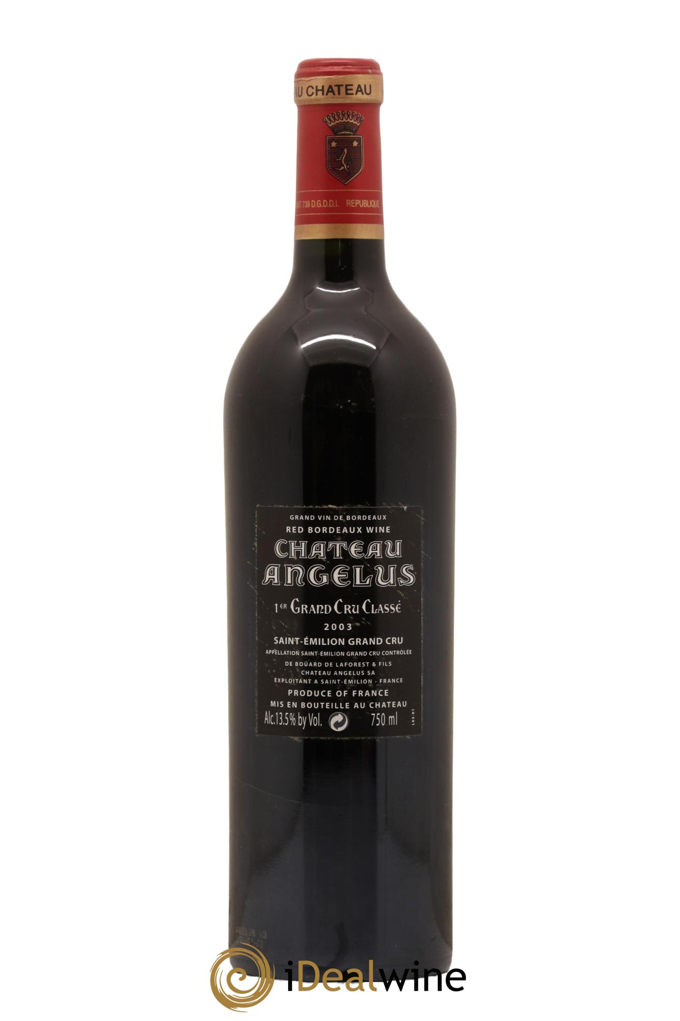 Château Angélus 1er Grand Cru Classé A 2003 - Lot de 1 bouteille - 1