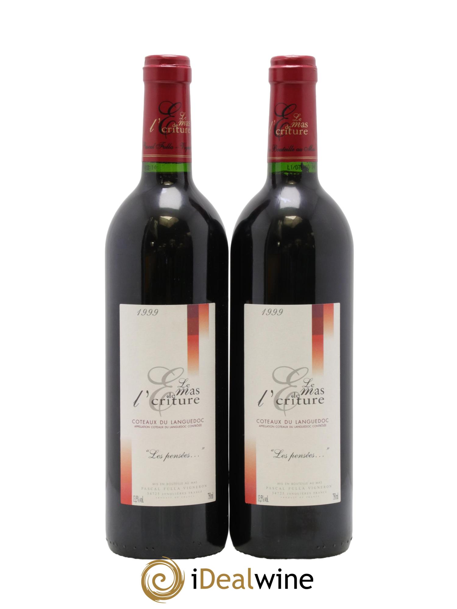 Coteaux du Languedoc Les Pensées Mas De L'Ecriture Fulla 1999 - Lot of 2 bottles - 0