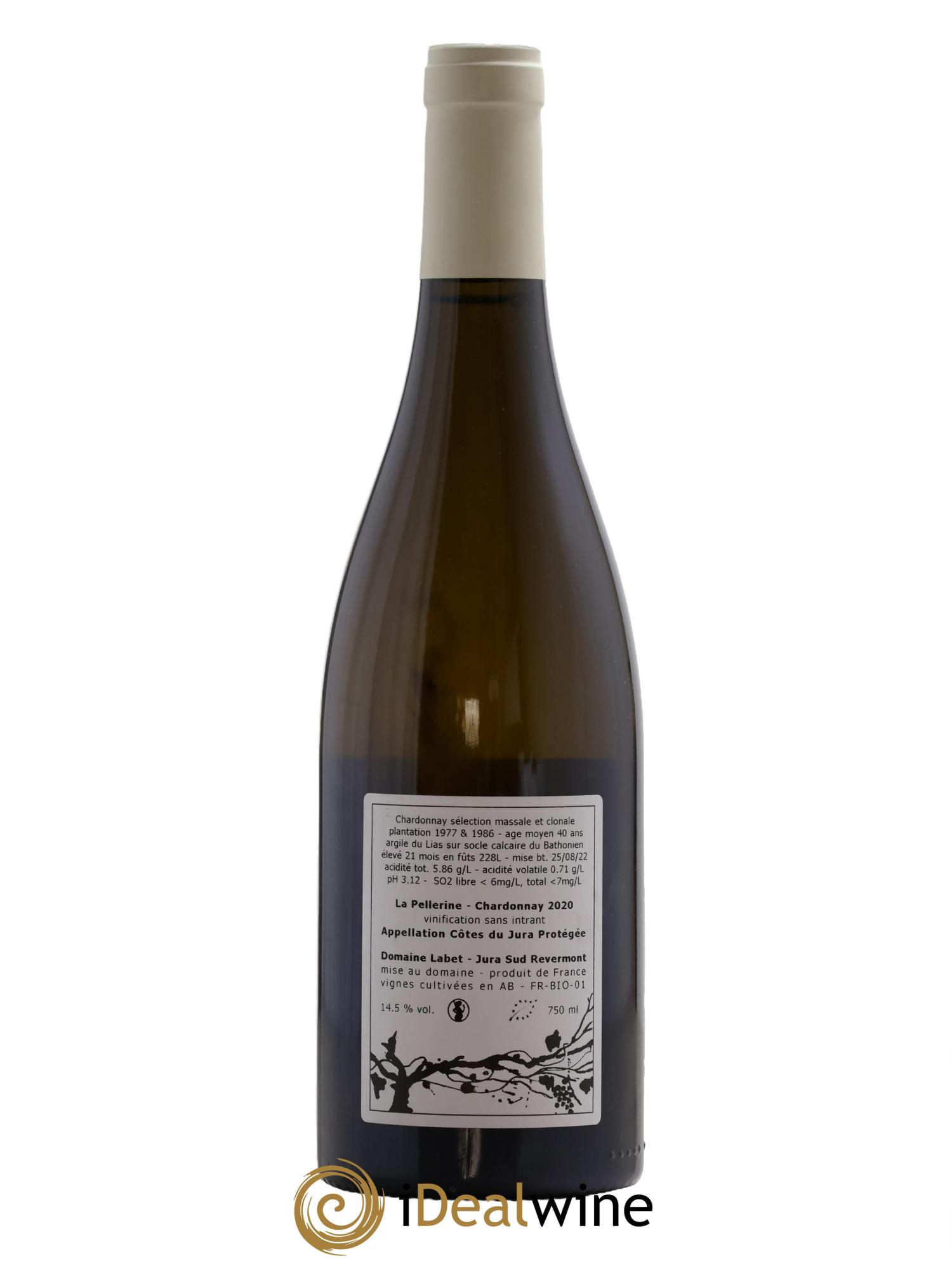 Côtes du Jura Chardonnay La Pellerine Romain - Julien - Charline Labet 2020 - Lot de 1 bouteille - 1