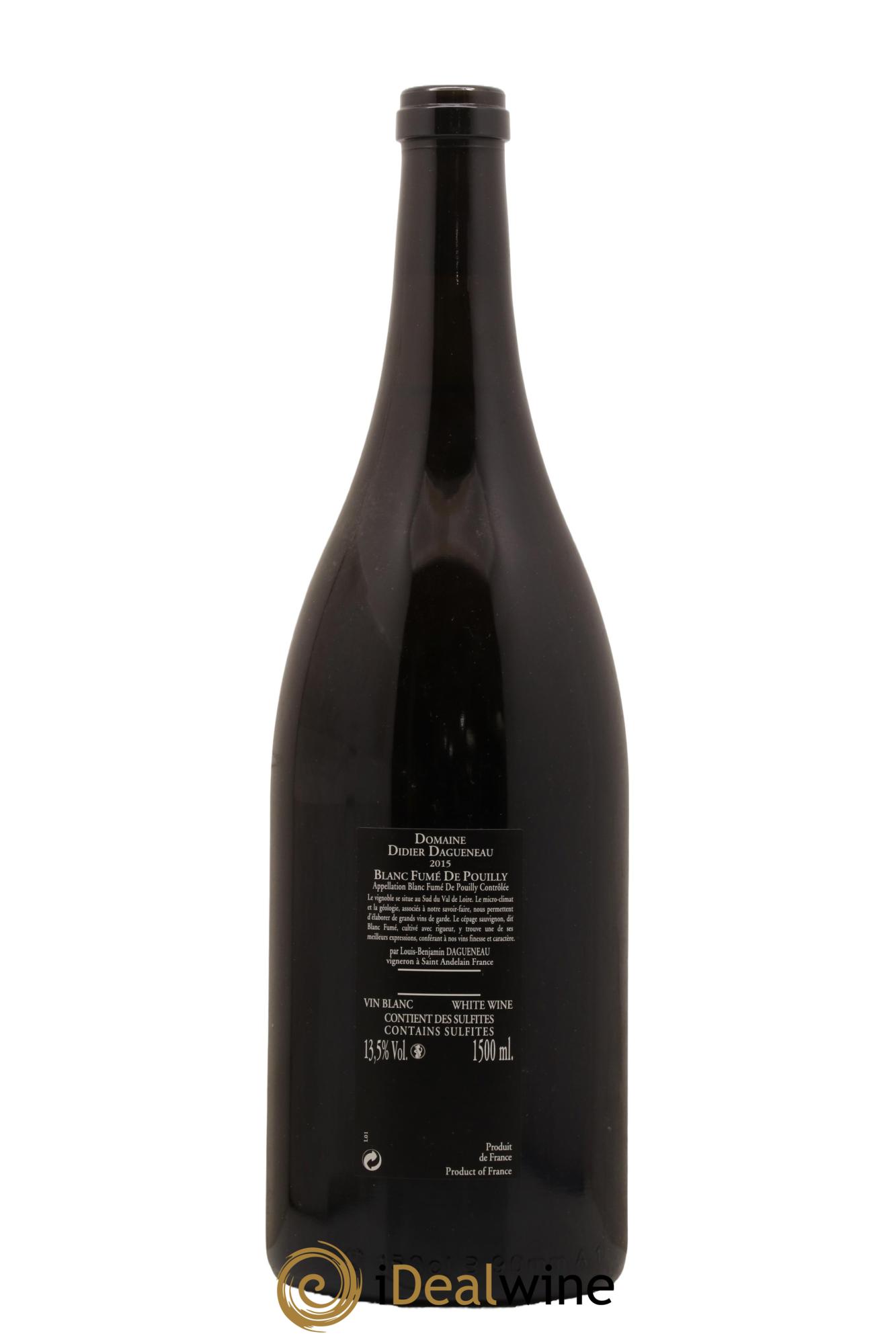 Vin de France (anciennement Pouilly-Fumé) Silex Dagueneau (Domaine Didier - Louis-Benjamin) 2015 - Lot de 1 magnum - 1
