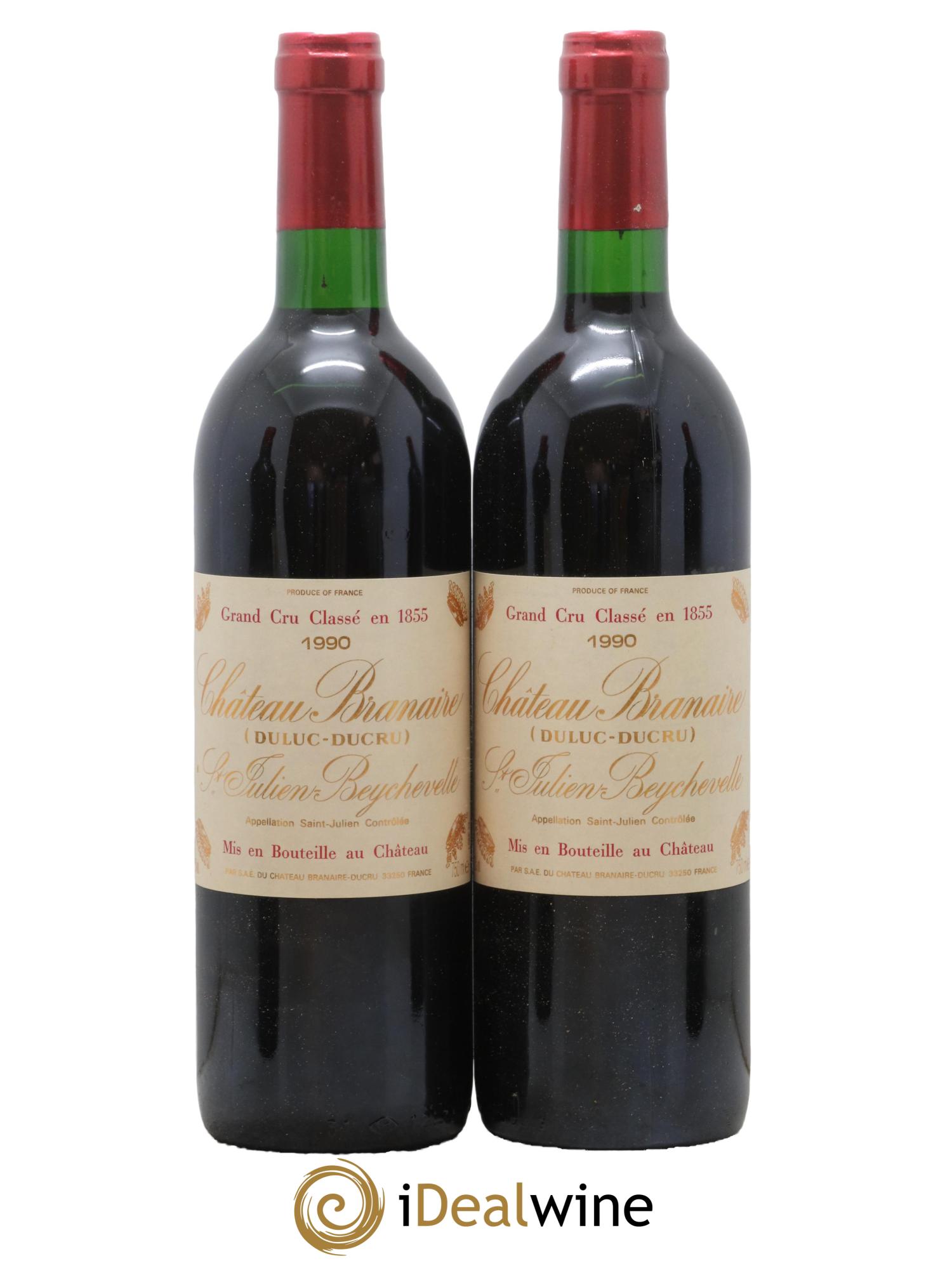Château Branaire Ducru 4ème Grand Cru Classé 1990 - Lot de 2 bouteilles - 0