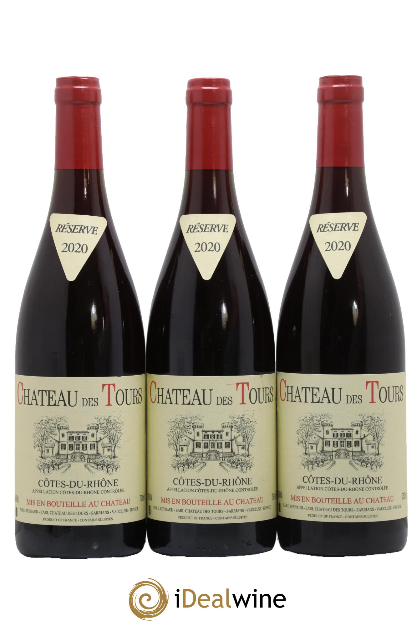 Côtes-du-Rhône Château des Tours Emmanuel Reynaud 2020 - Lot de 3 bouteilles - 0