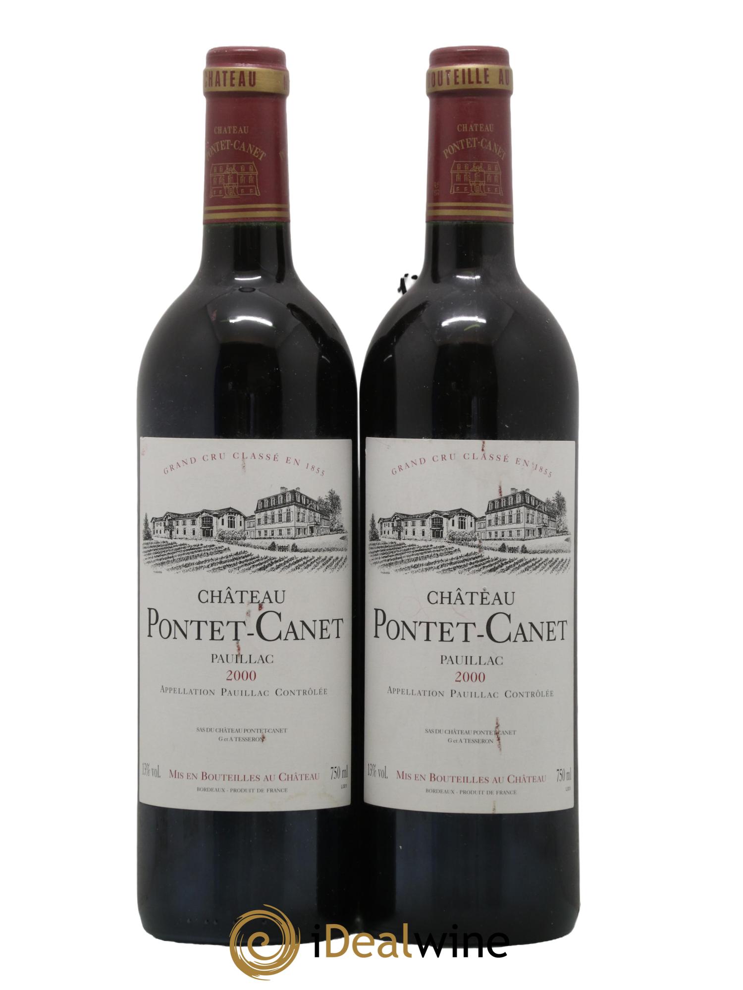 Château Pontet Canet 5ème Grand Cru Classé 2000 - Lot de 2 bouteilles - 0