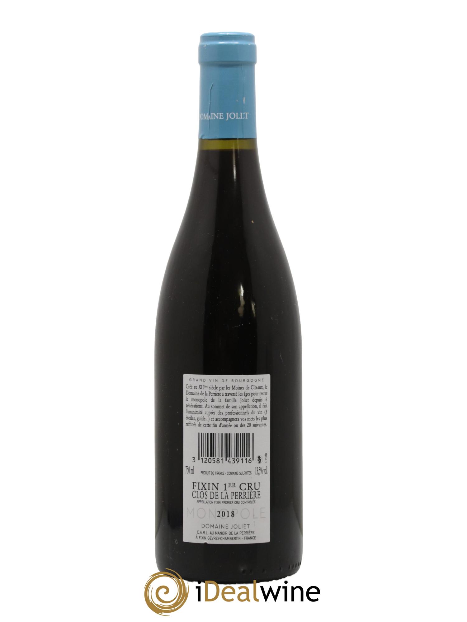Fixin 1er Cru Clos de la Perrière Joliet Père & Fils (Domaine) 2018 - Lot de 1 bouteille - 1