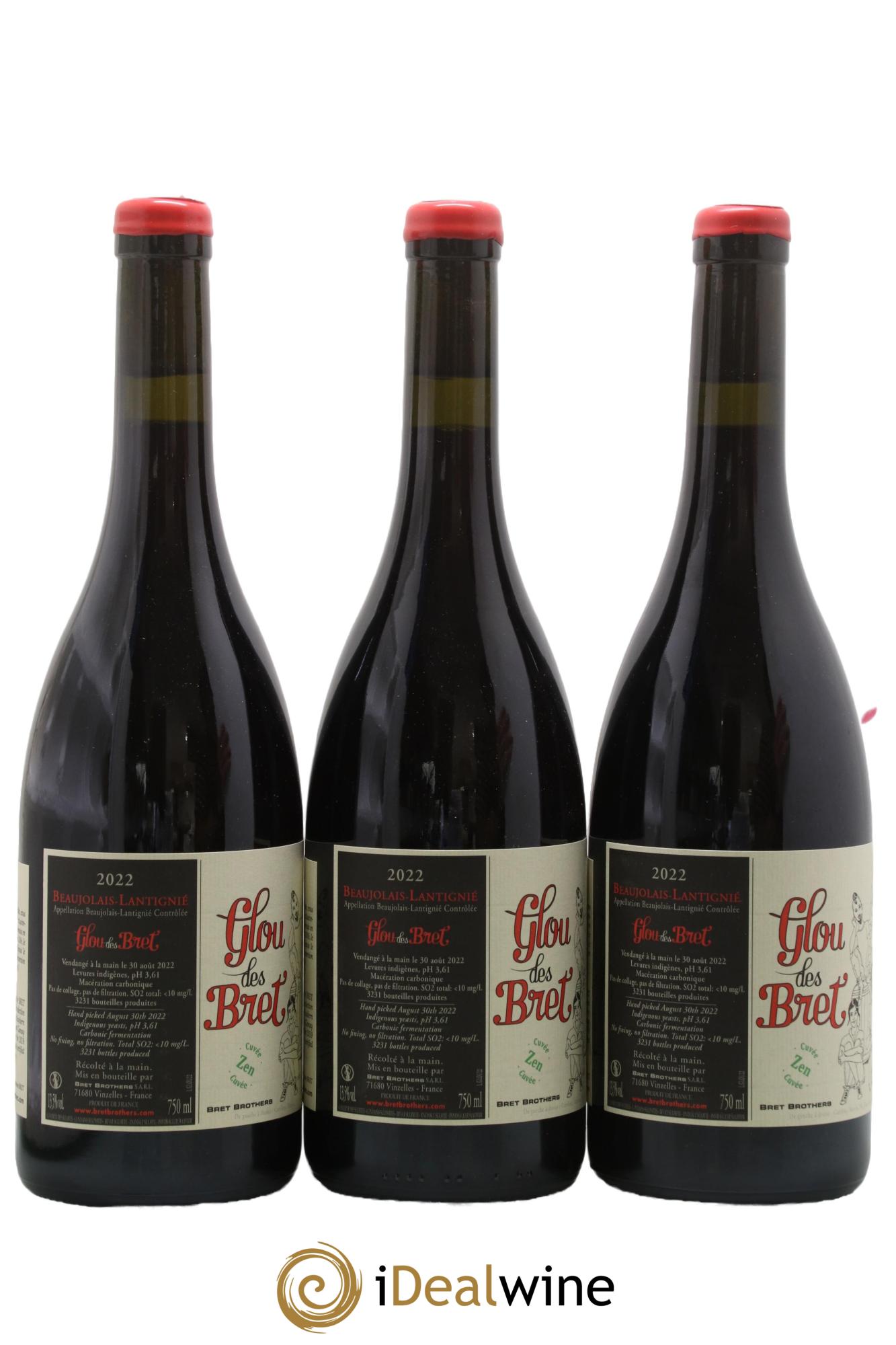 Beaujolais Glou des Bret Cuvée Zen Bret Brothers 2022 - Lotto di 3 bottiglie - 1