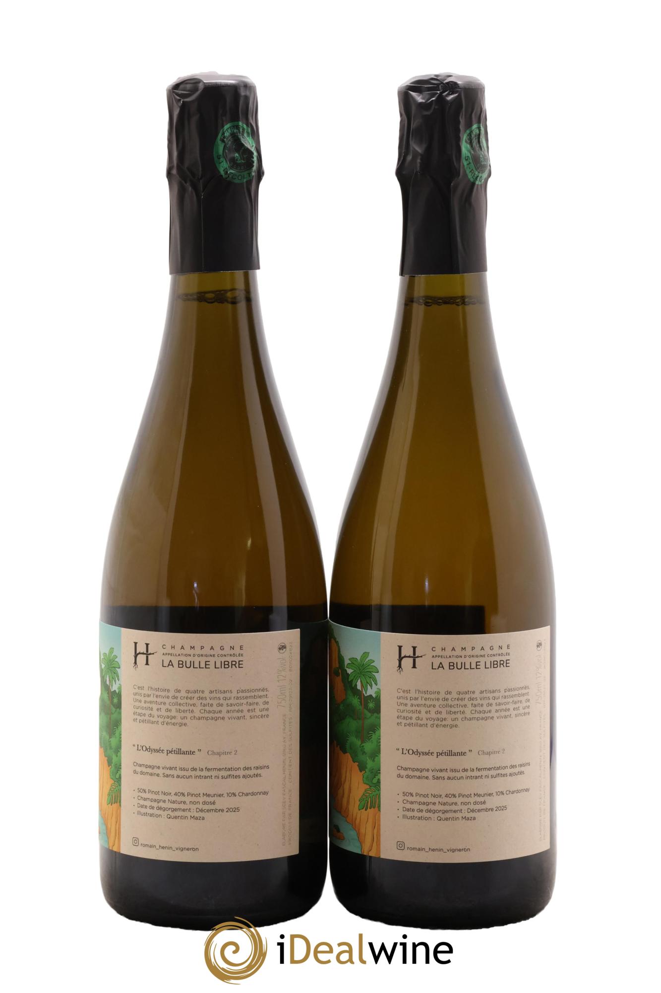 L'Odyssée Pétillante Chapitre 2 Romain Henin - Lot of 2 bottles - 1