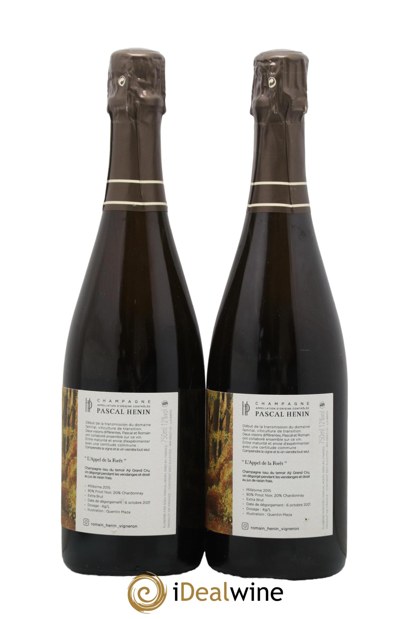 L'Appel de la Fôret Romain Henin 2015 - Lot of 2 bottles - 1
